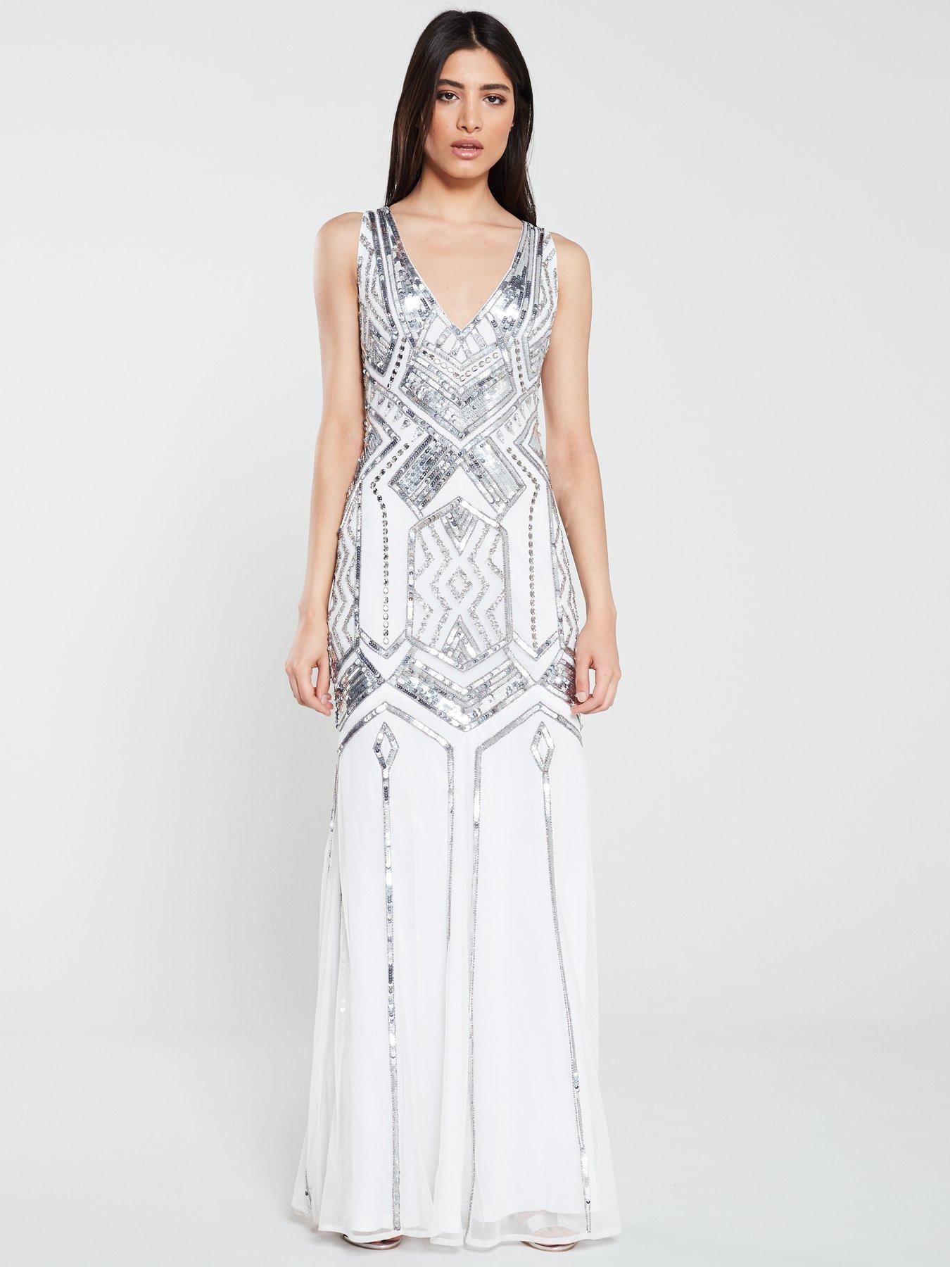 white embellished maxi dress