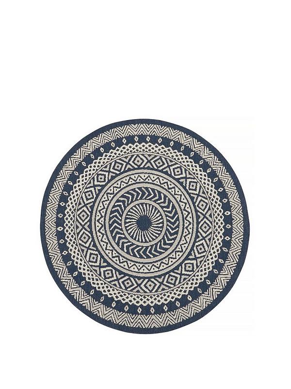 County Circles Indoor Outdoor Rug, Black And White Round Outdoor Rugs