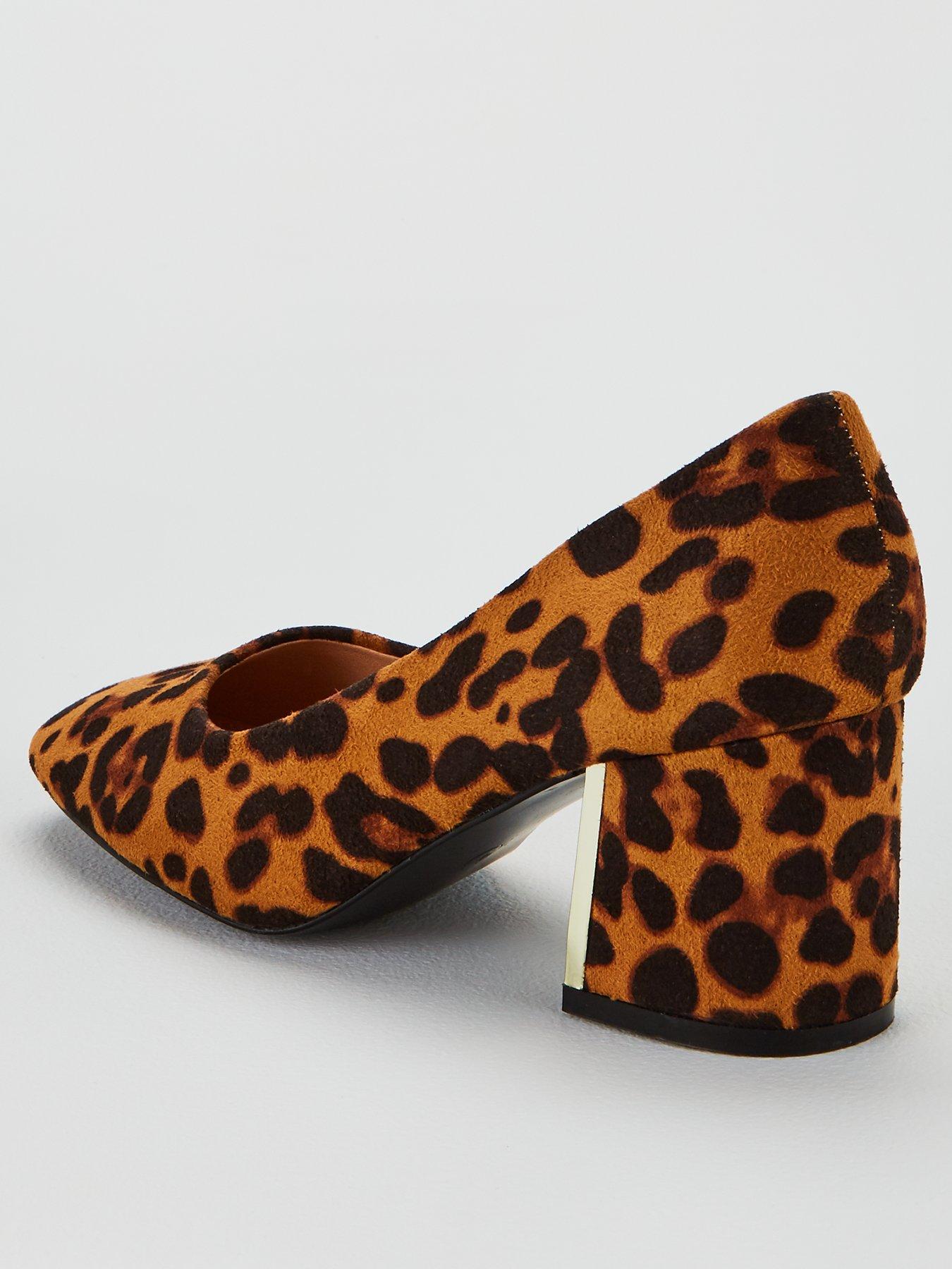 leopard print court shoes mid heel