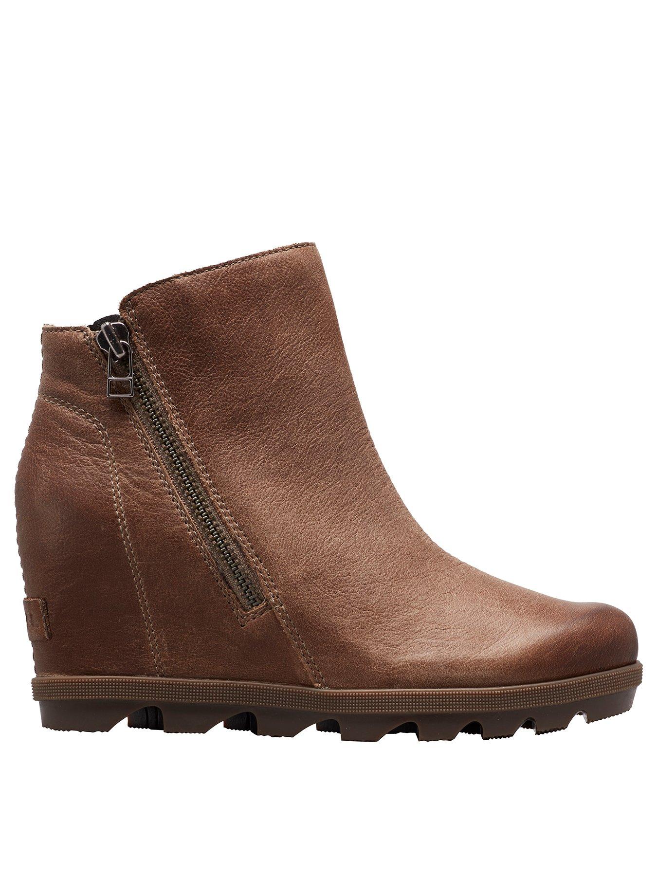 tan wedge ankle boots uk