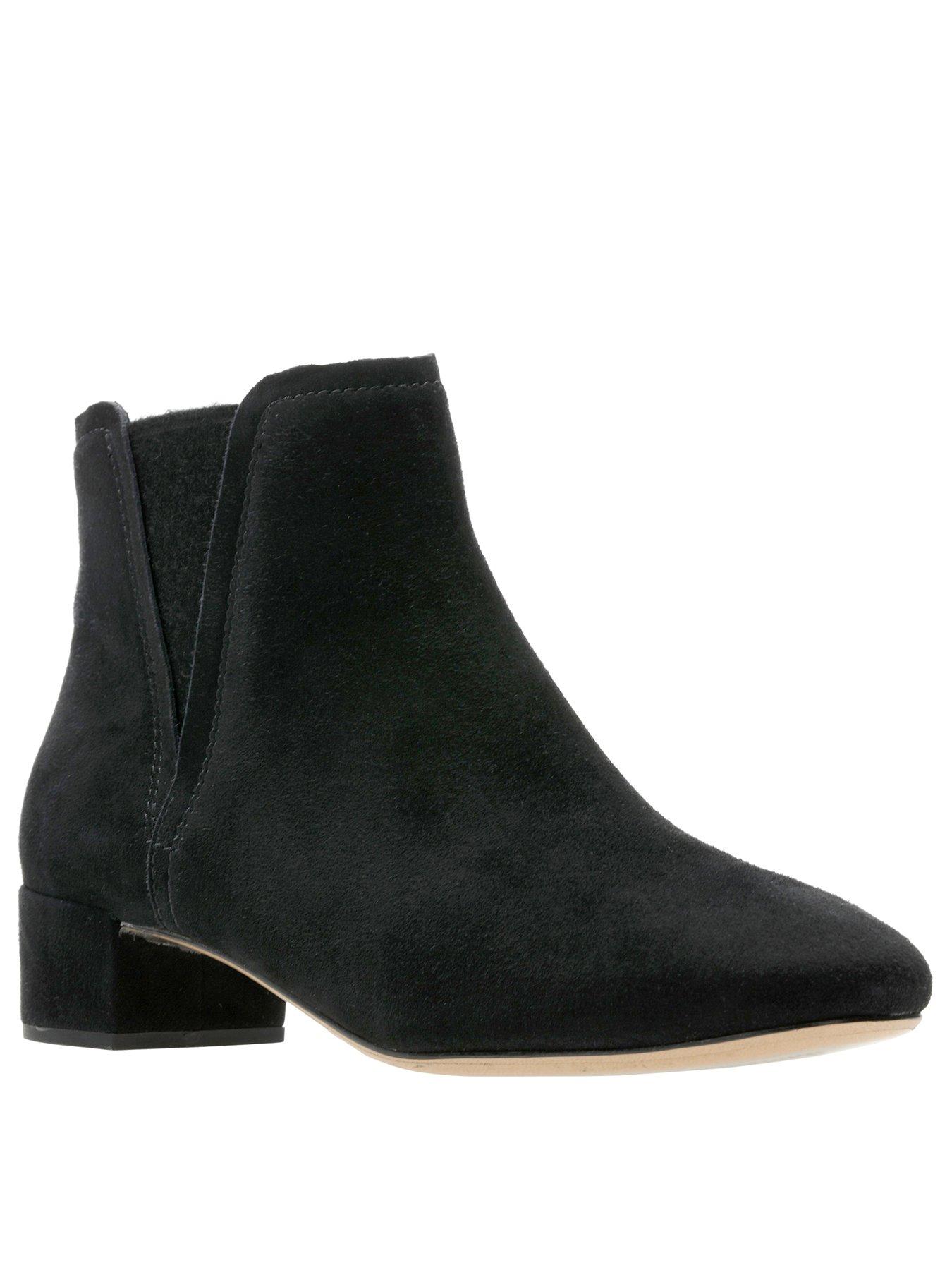 clarks black suede ankle boots