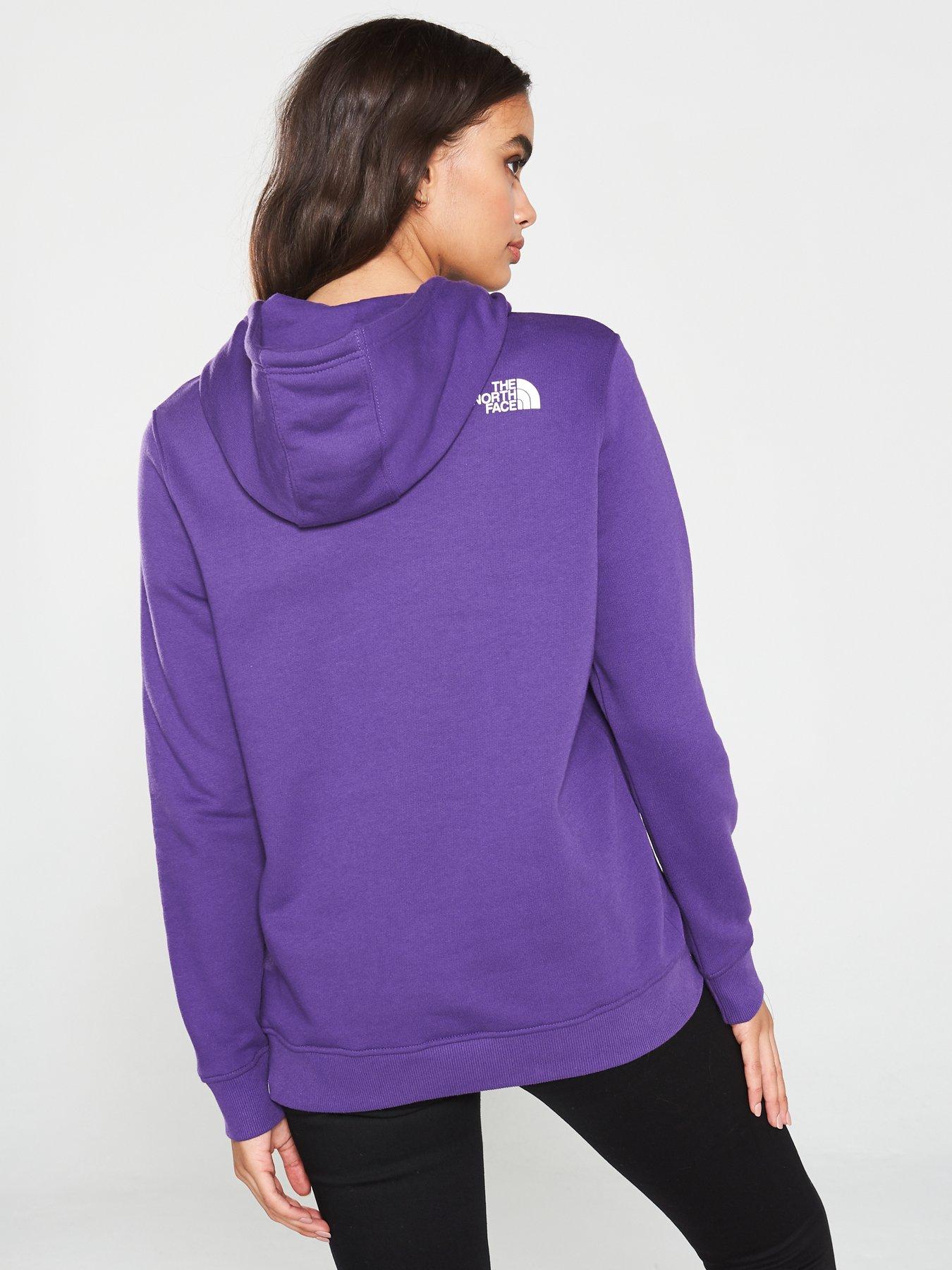 purple north face sweatshirt