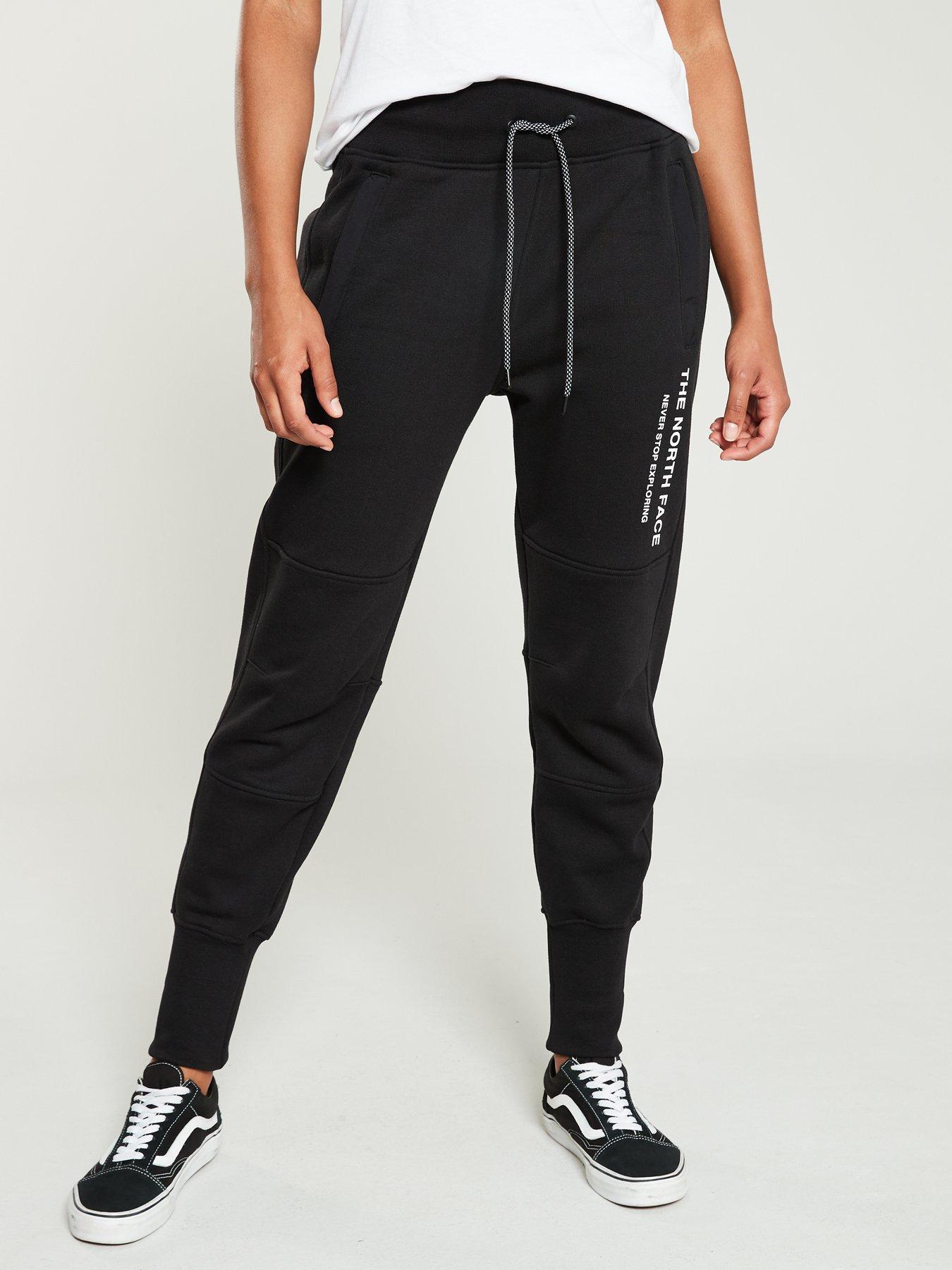 north face black tracksuit bottoms