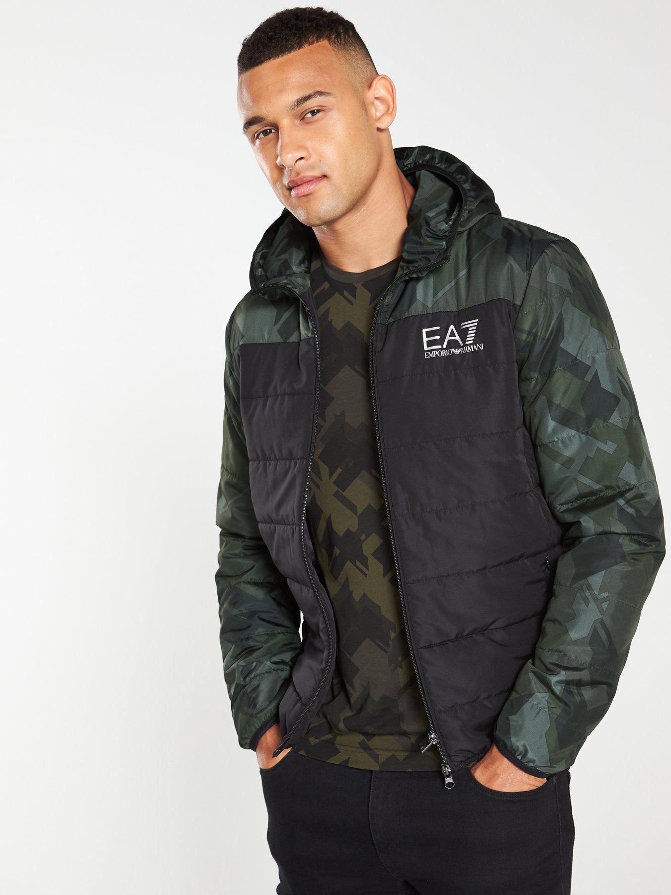 ea7 black camo jacket