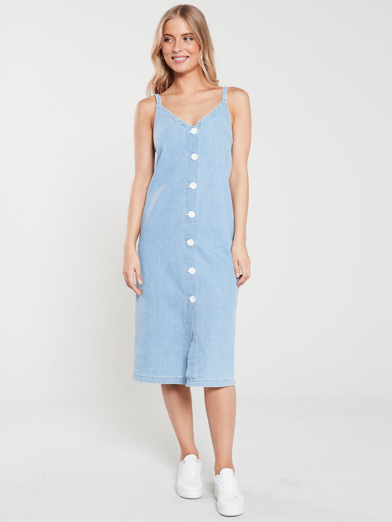 river island denim midi dress