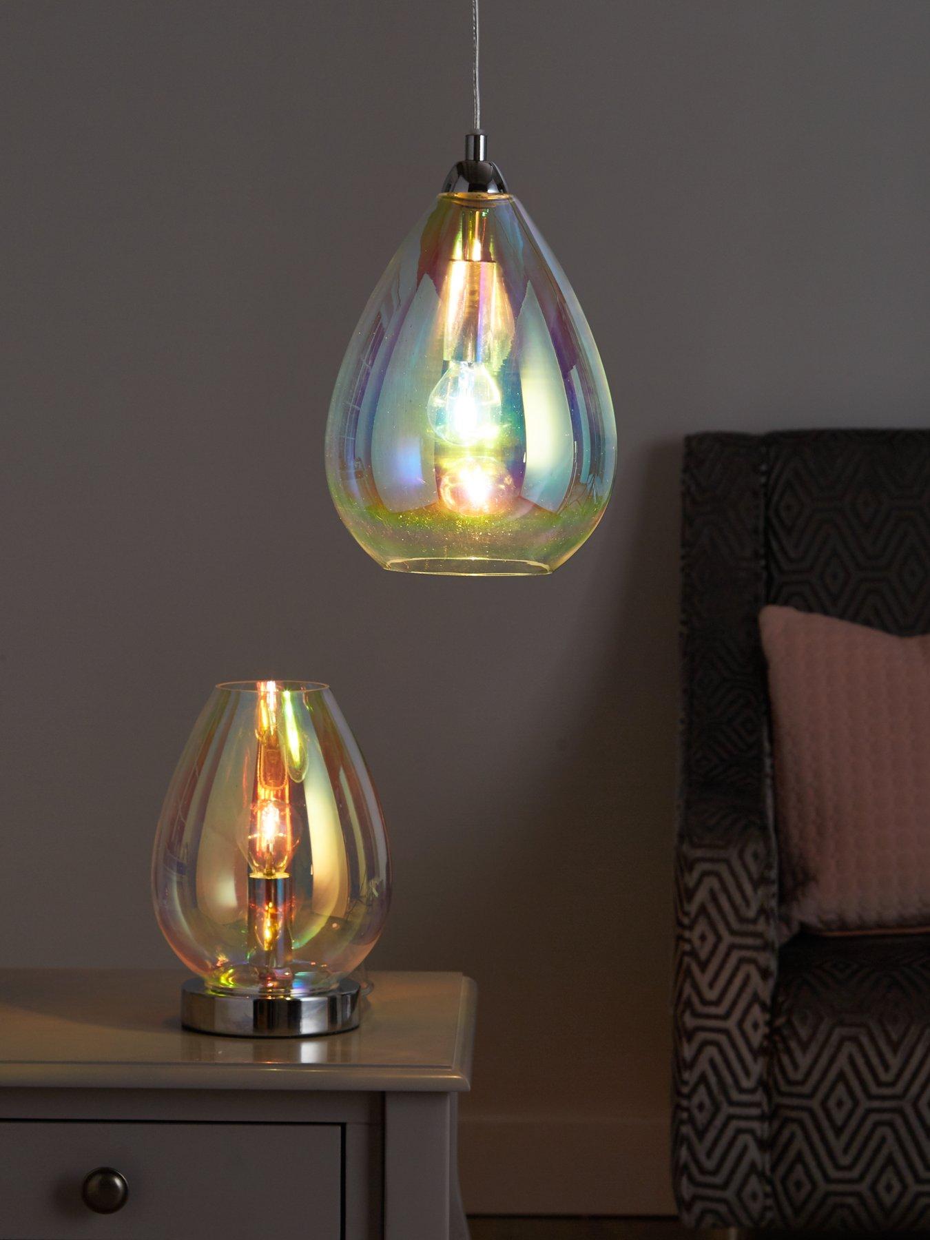 iridescent glass table lamp