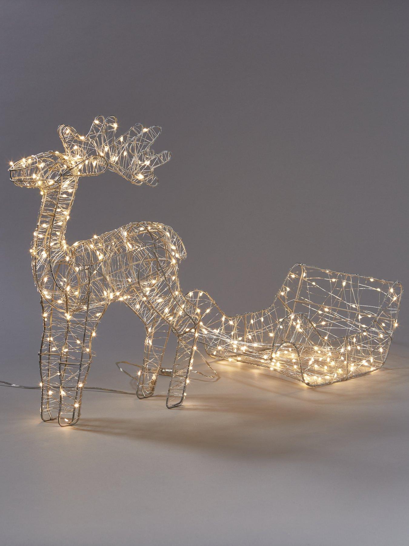 Noma Reindeer And Sleigh Lit Christmas Decoration