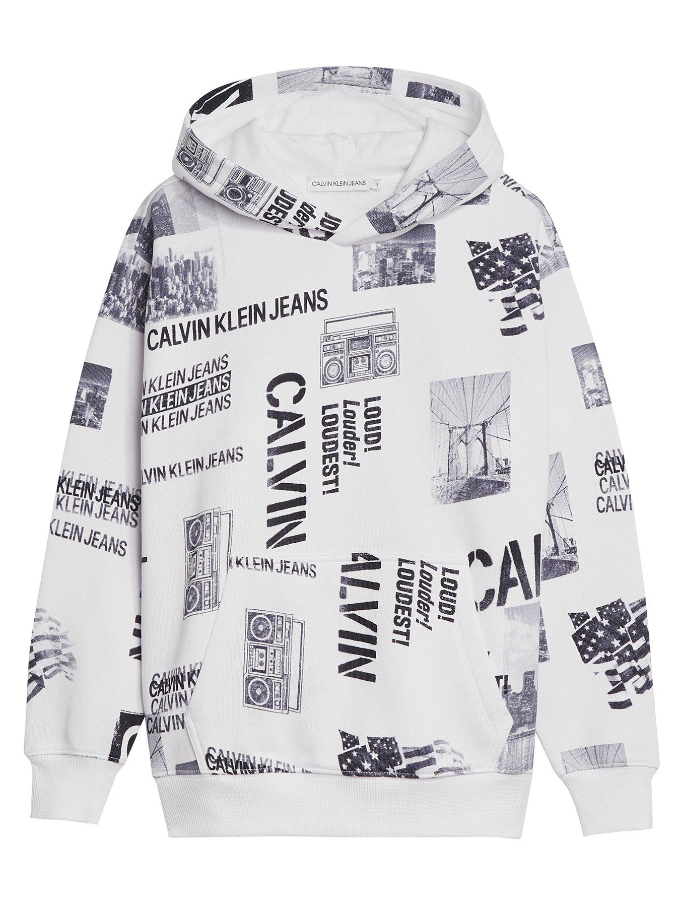 calvin klein all over print hoodie