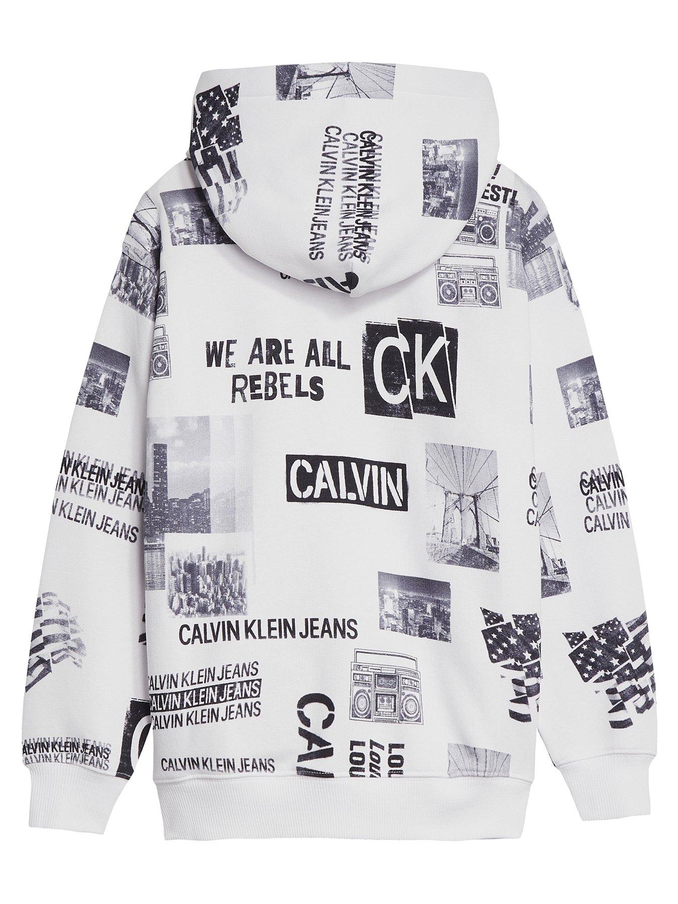 Calvin klein all over print hoodie on sale