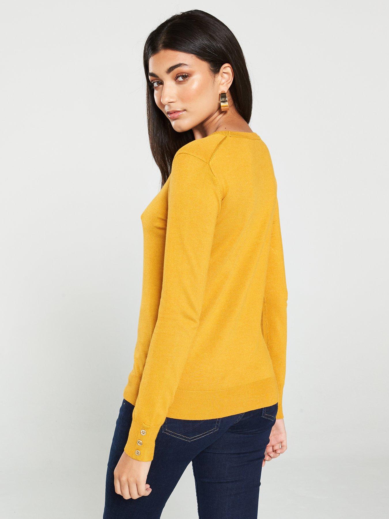 warehouse button cuff crew jumper