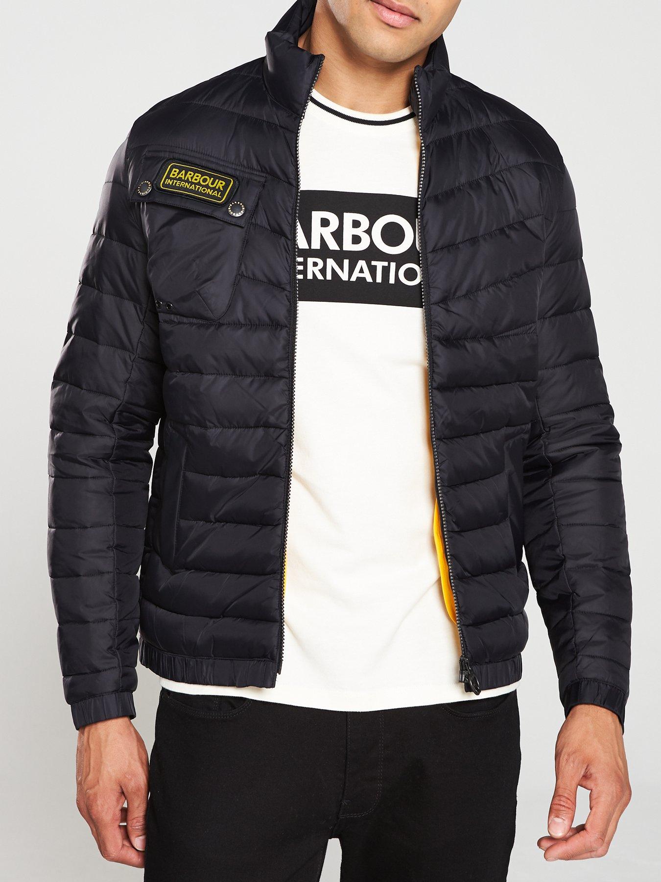 barbour international black quilted jacket