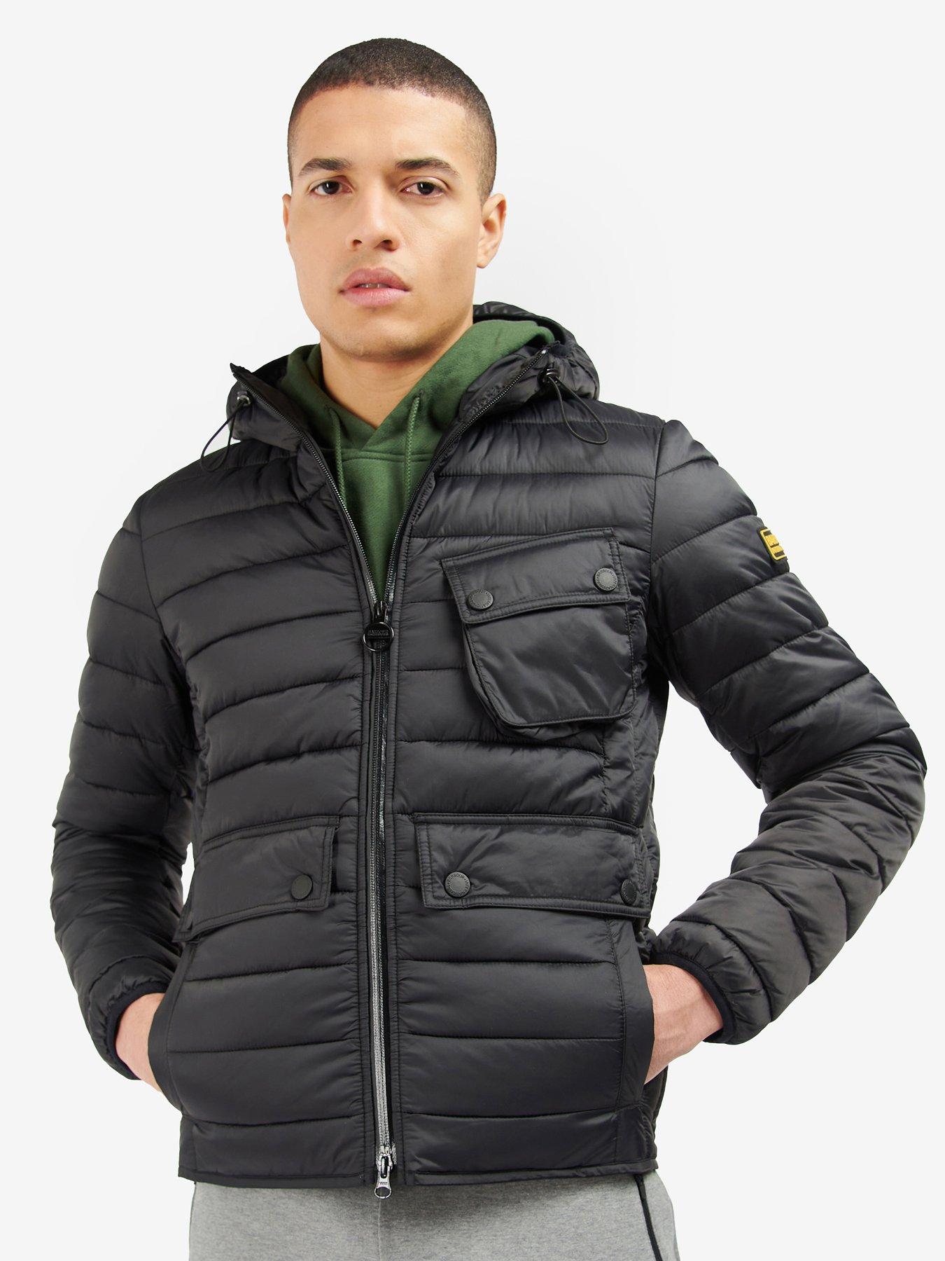 barbour international turbo quilted hooded jacket