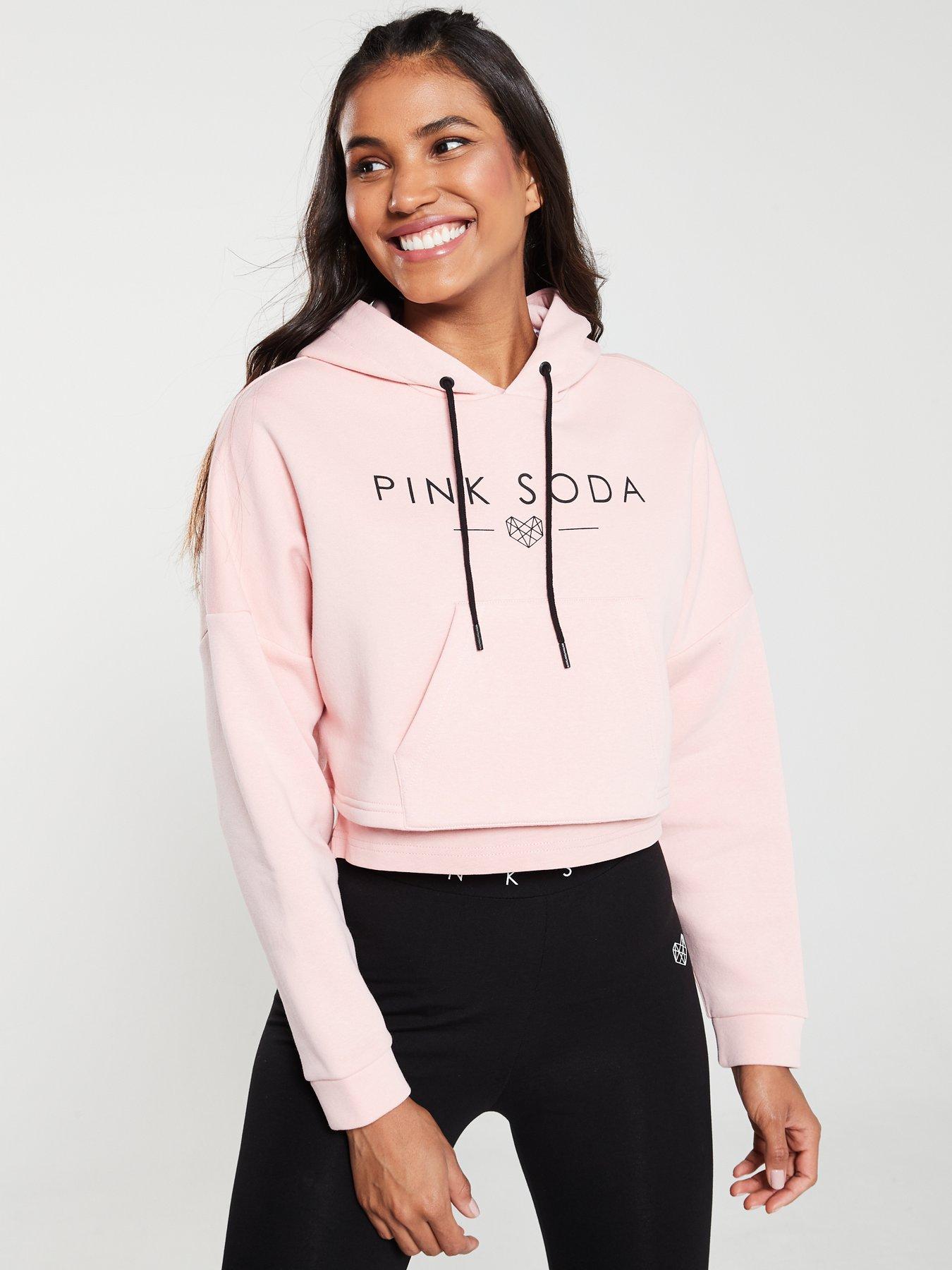 pink soda crop hoodie