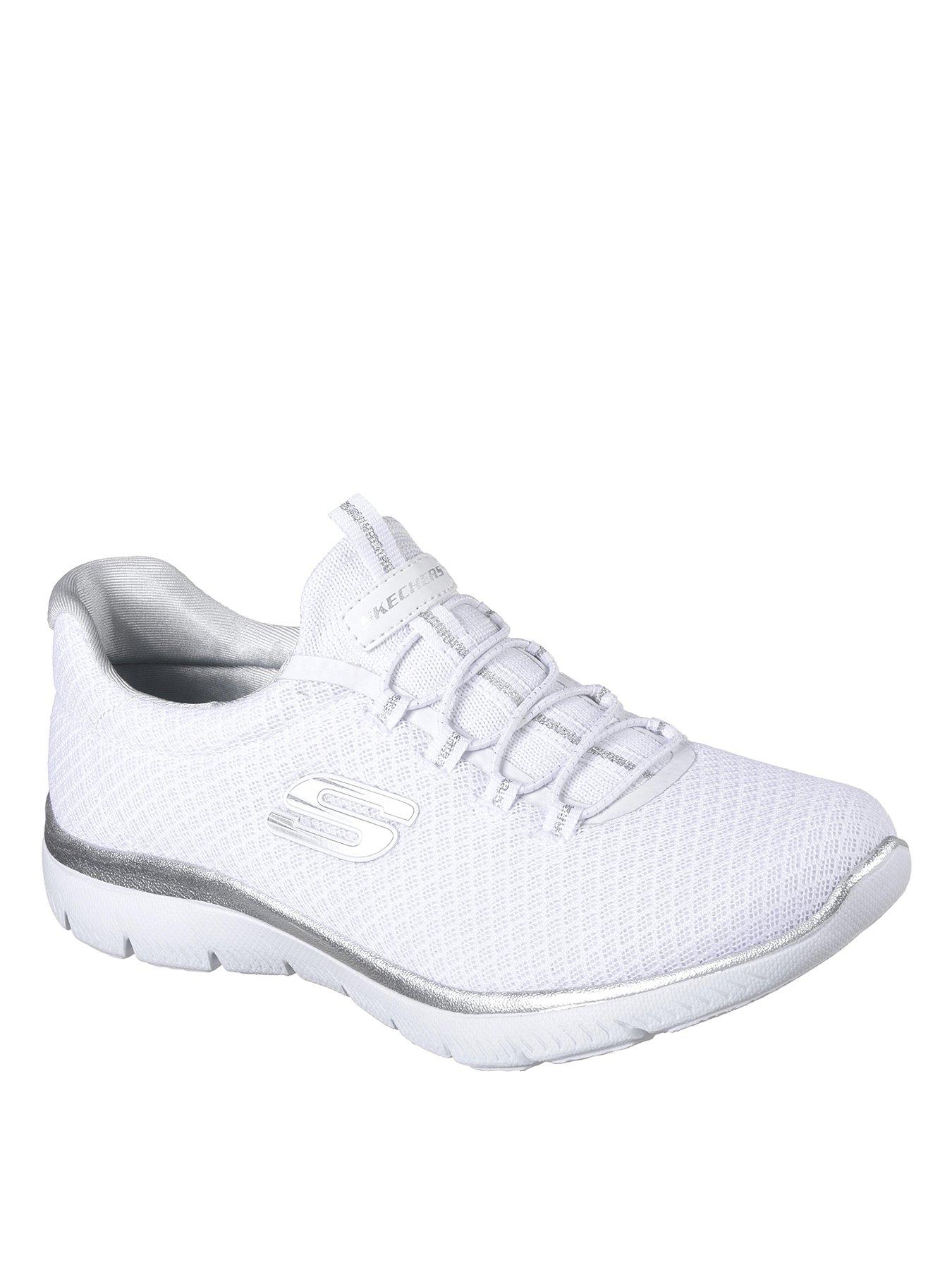 skechers silver trainers