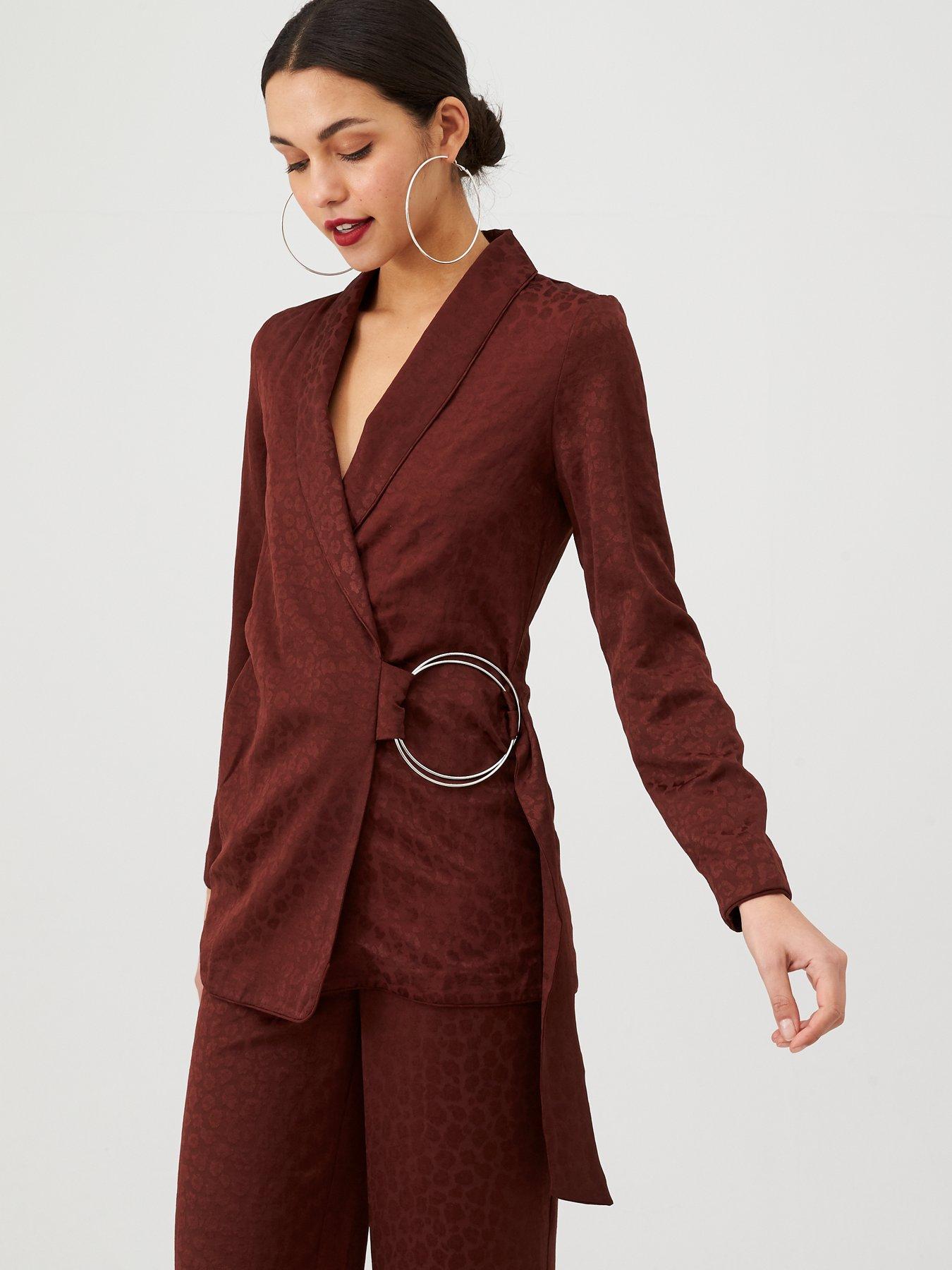TopShop Blazer Soft Double Breasted Blazer Roll Sleeve Salmon Pink Blush RRP £46