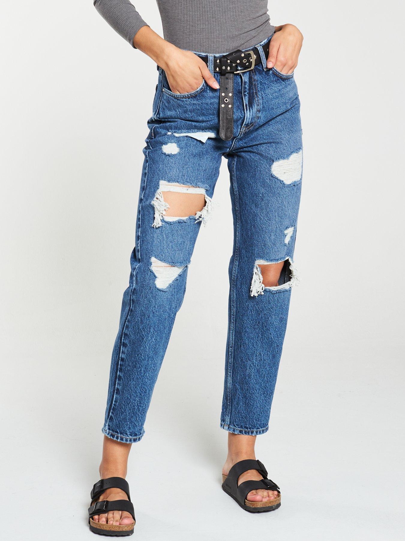 super ripped mom jeans