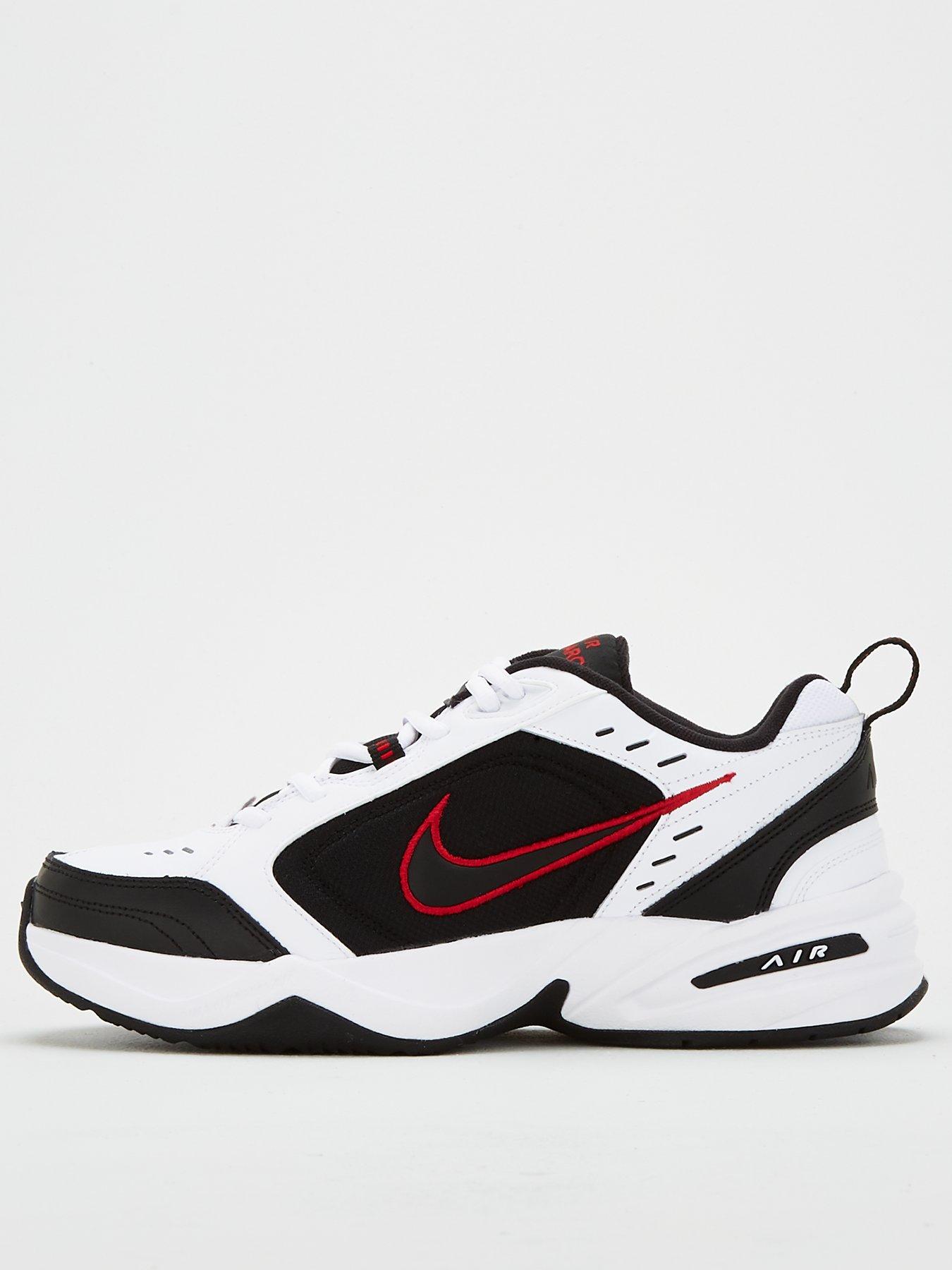 nike air monarch black and red