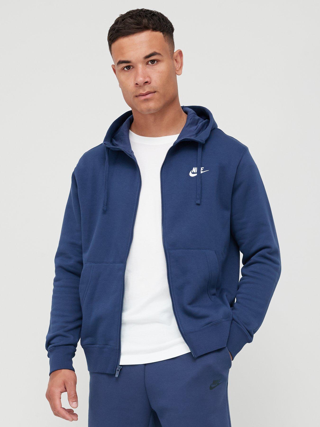 nike sportswear club fleece hoodie navy