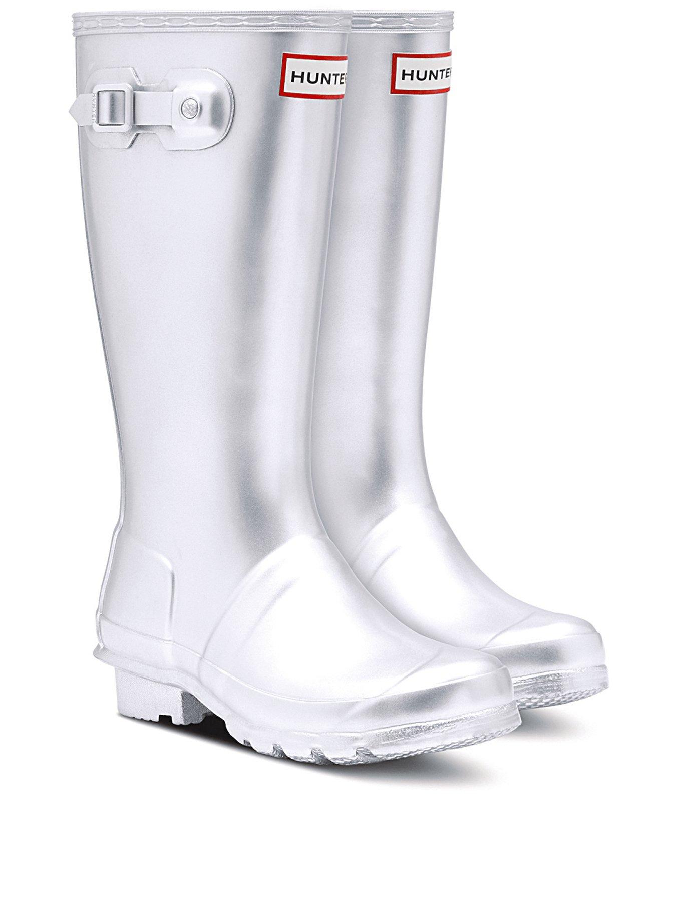 silver wellington boots