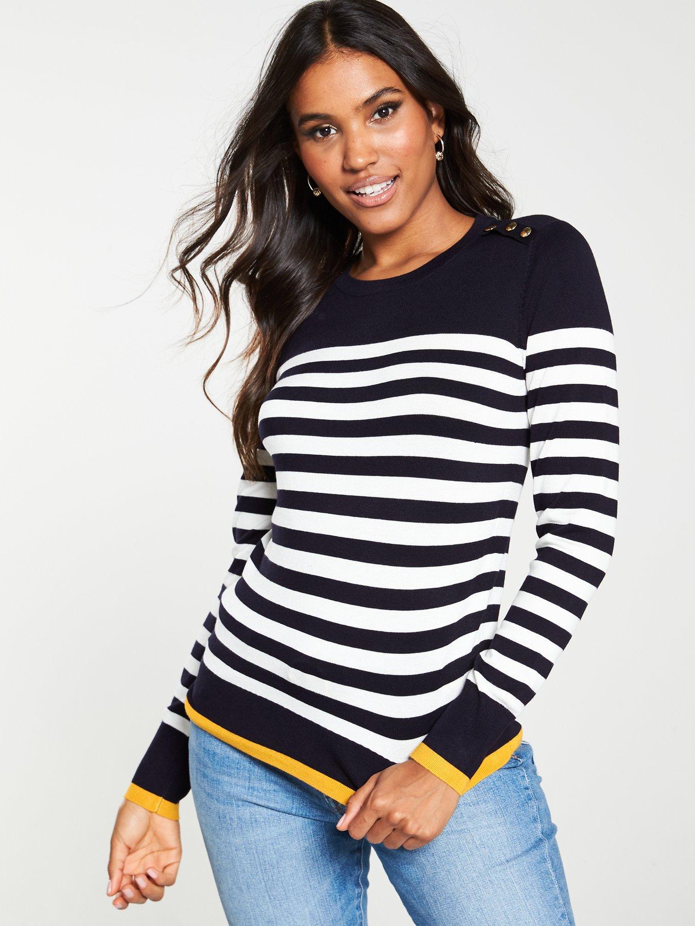 warehouse button cuff crew jumper