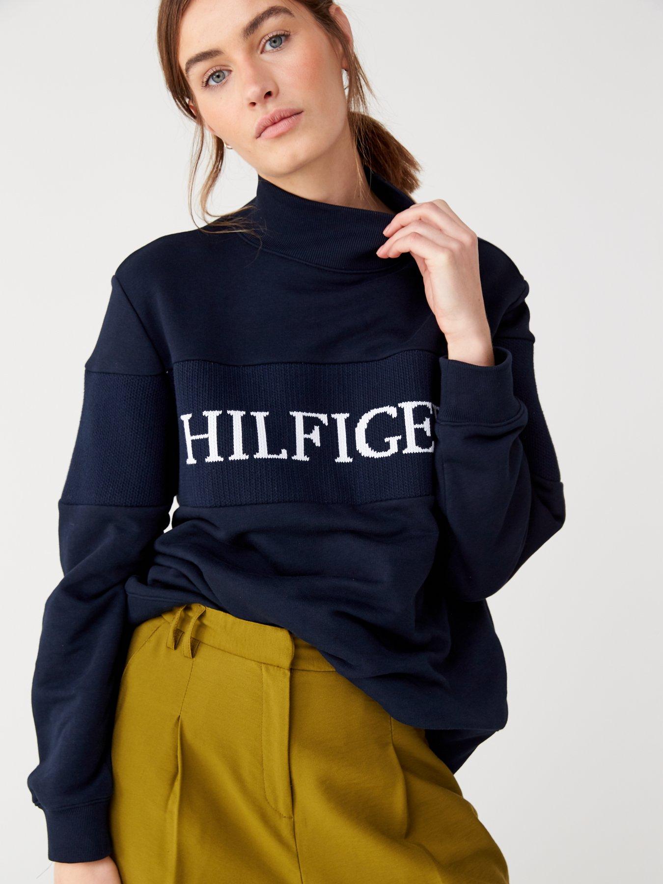 tommy hilfiger high neck logo sweatshirt