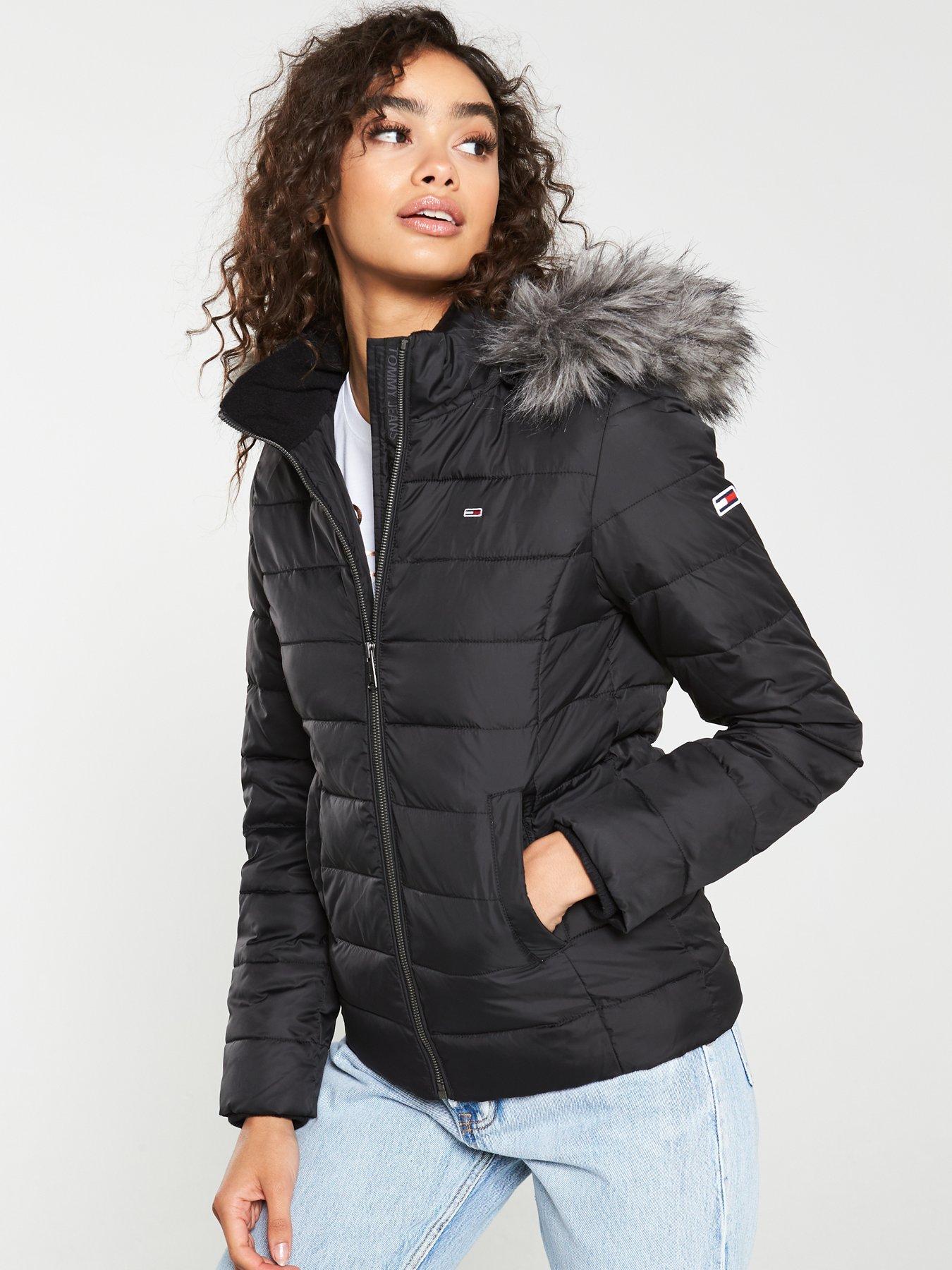 tommy jeans essential hooded down jacket mens