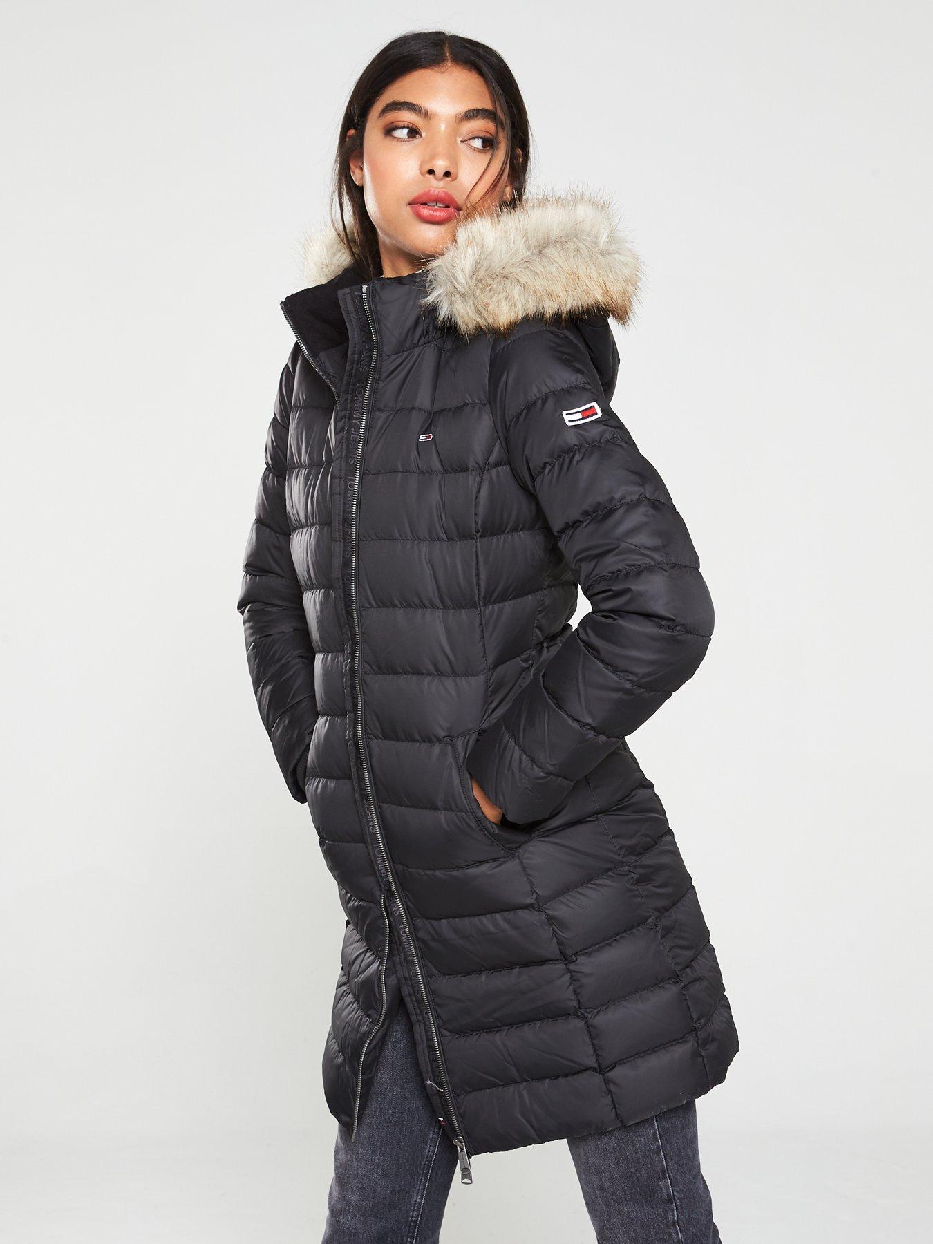 tommy jeans oversized tube quilted coat