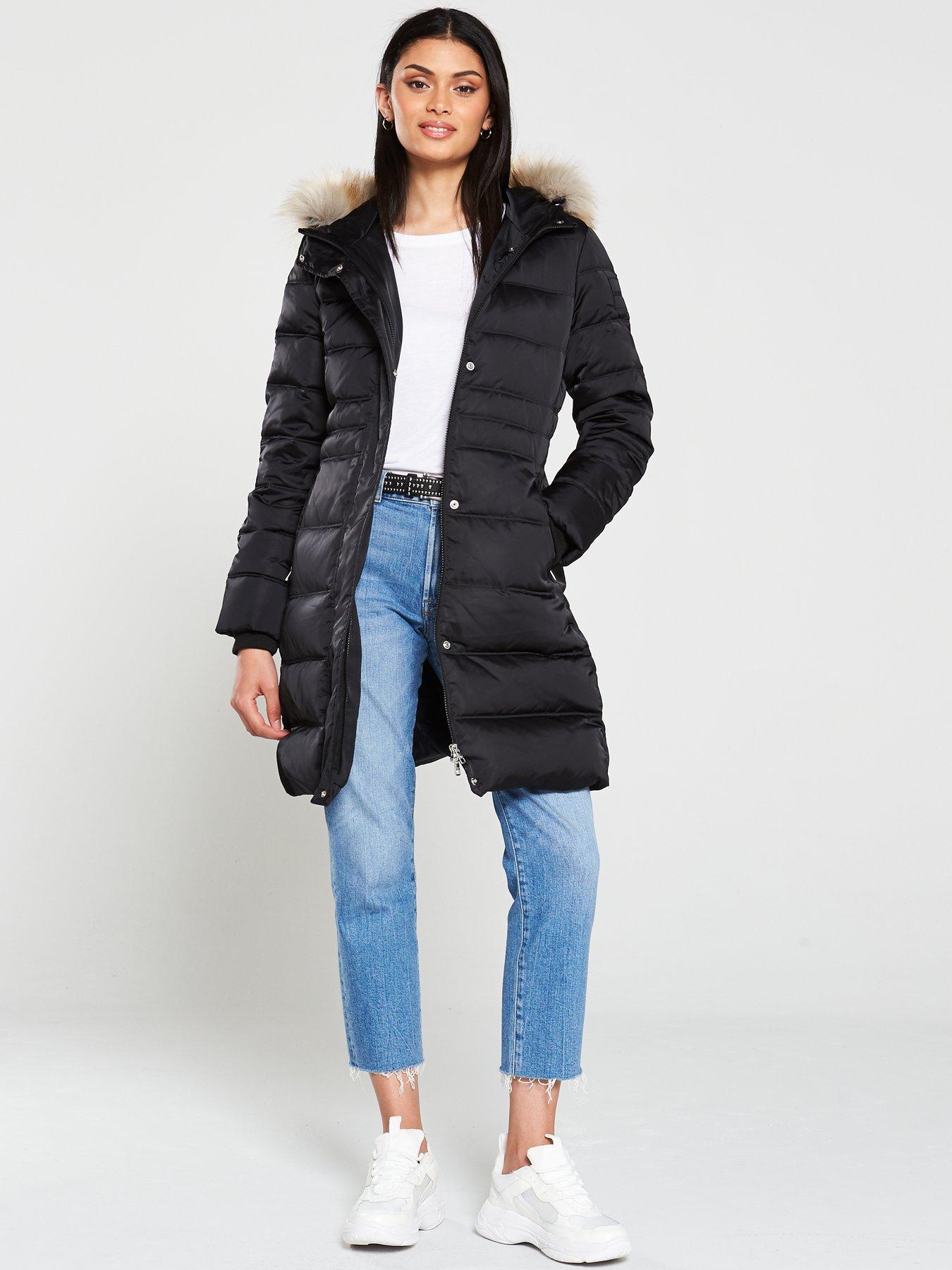 calvin klein mid weight down coat