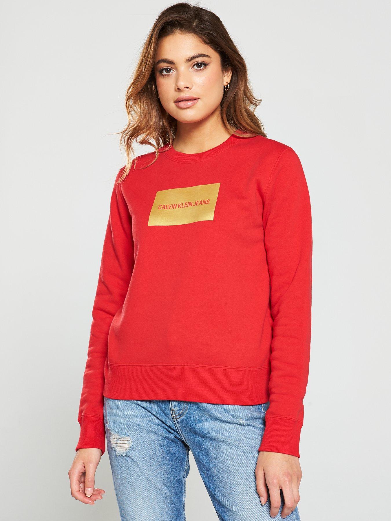 calvin klein jeans red sweater