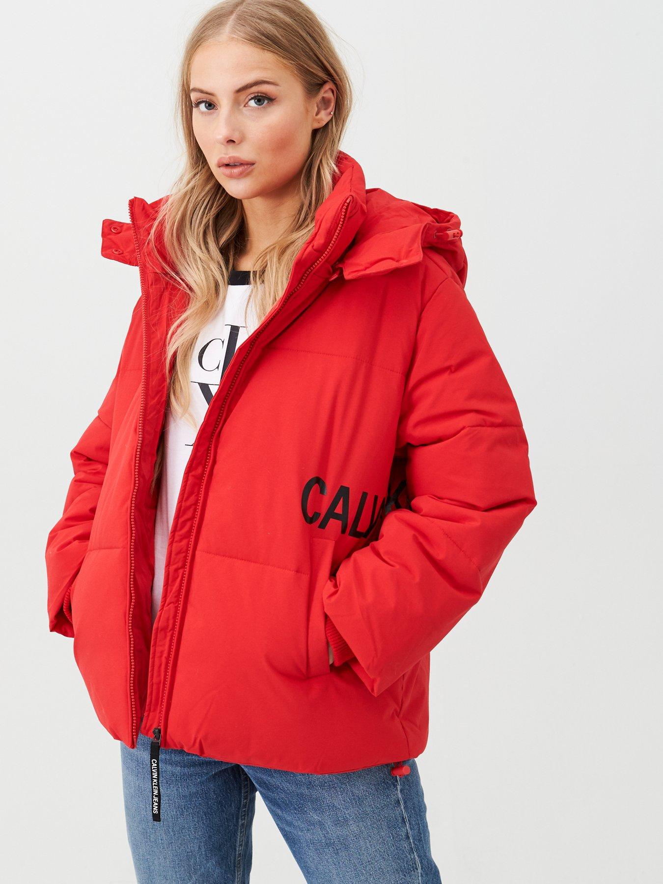 calvin klein jeans red jacket