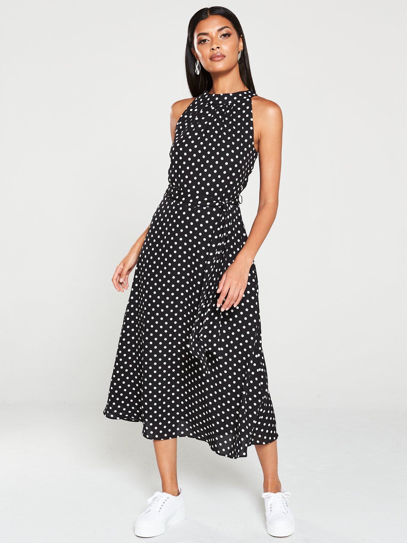 wallis black polka dot dress