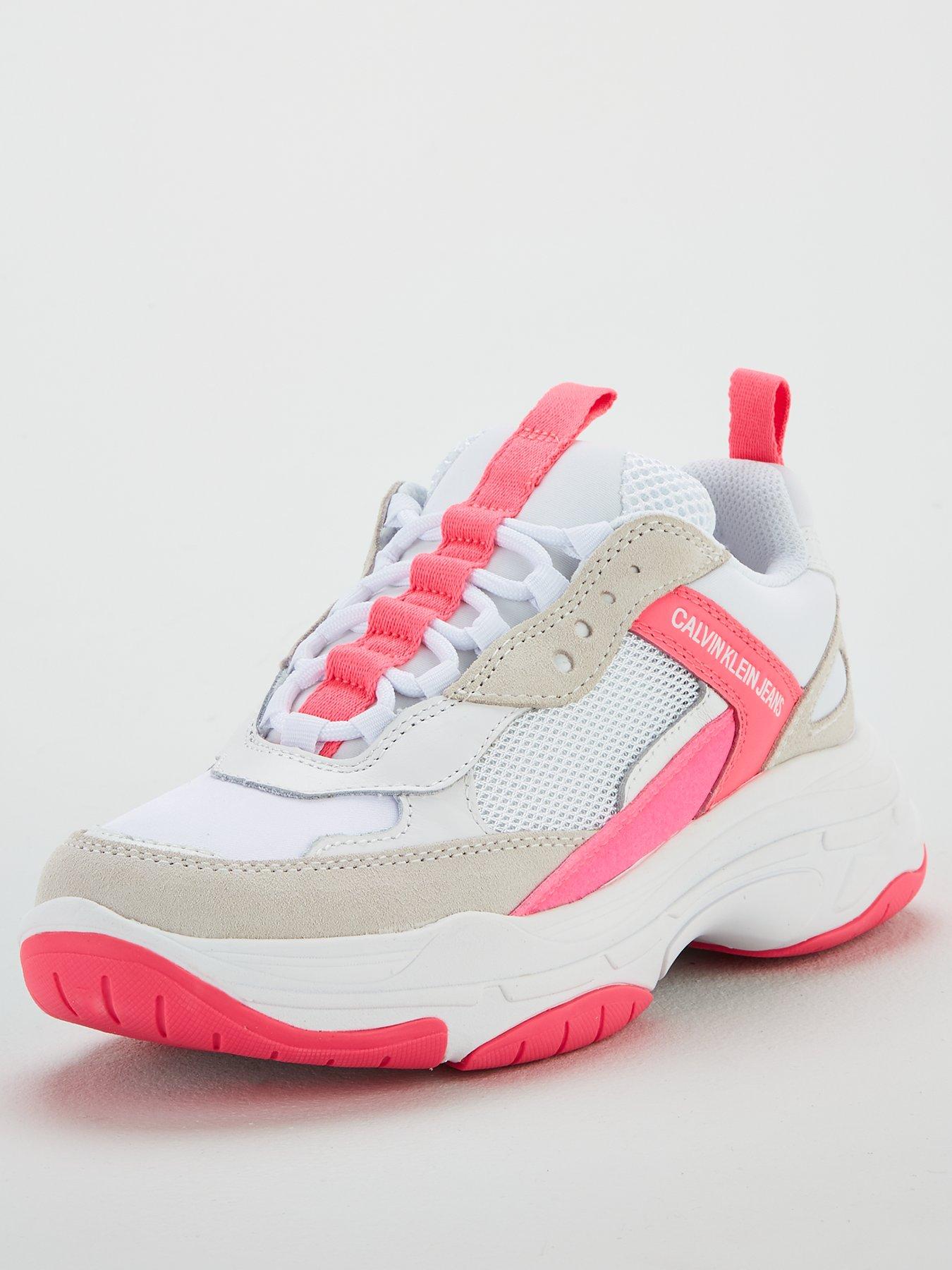calvin klein maya white chunky sneakers