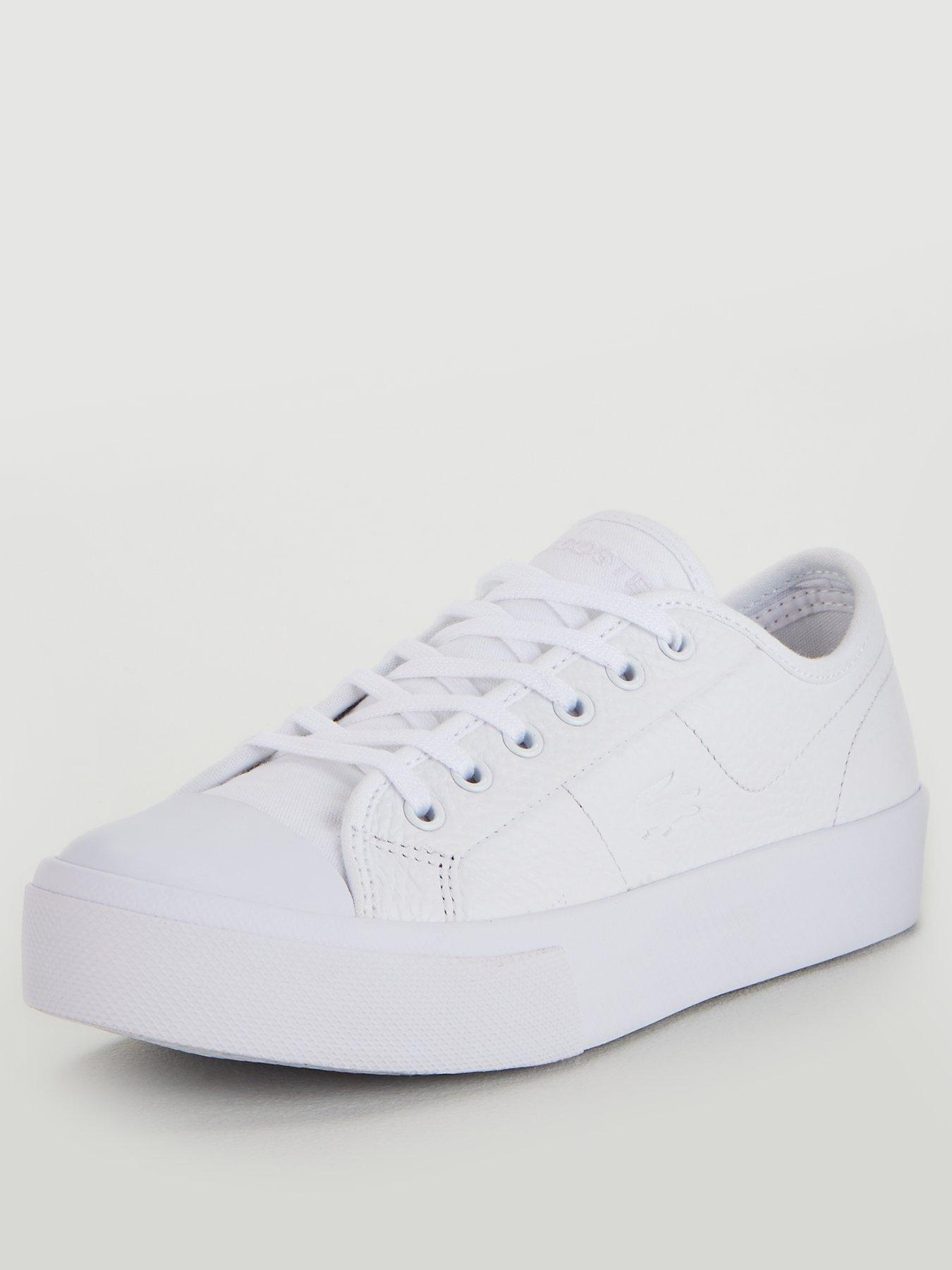 lacoste ziane canvas plimsoll trainers in white
