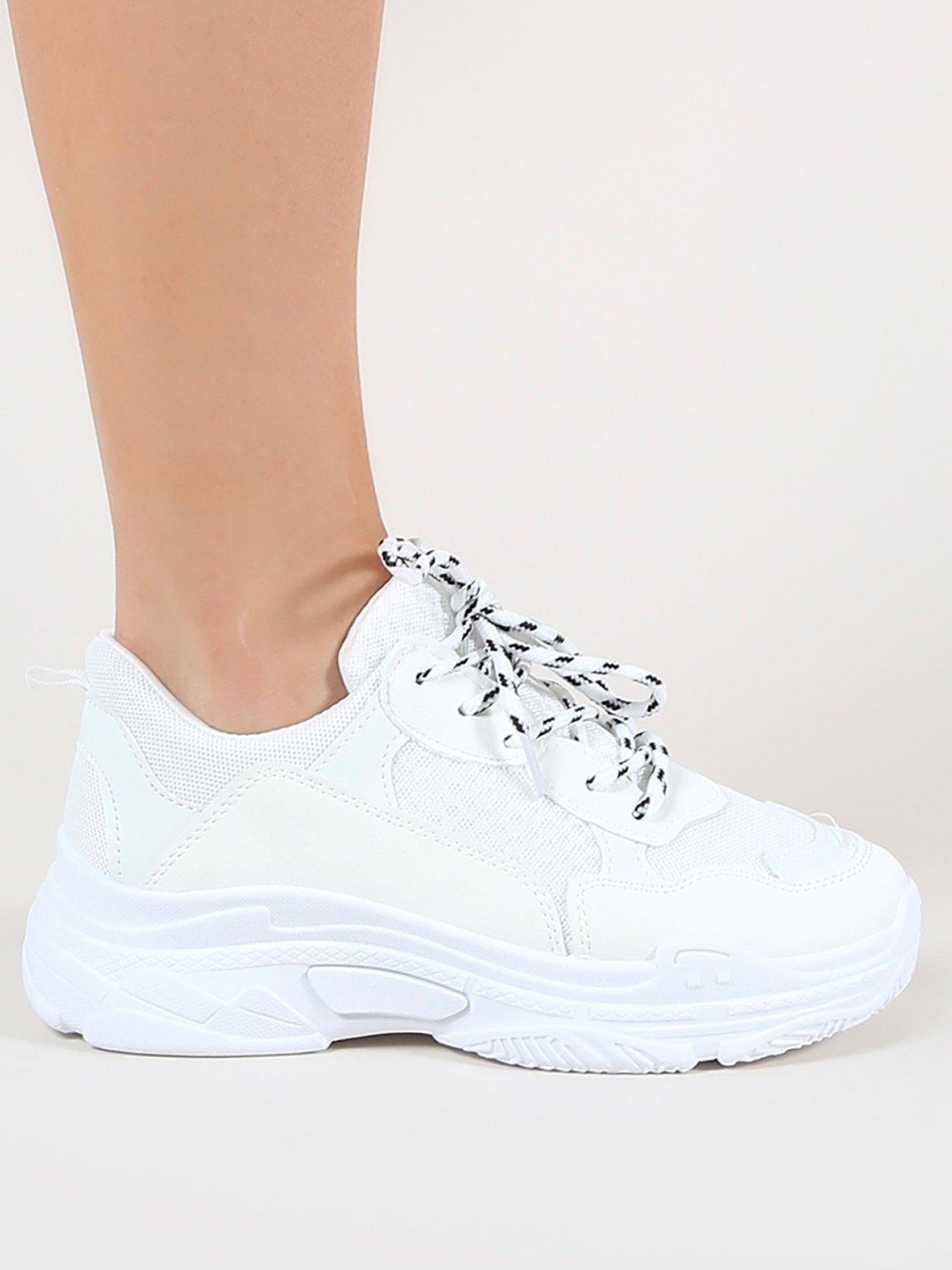 public desire fiyah white chunky sneakers