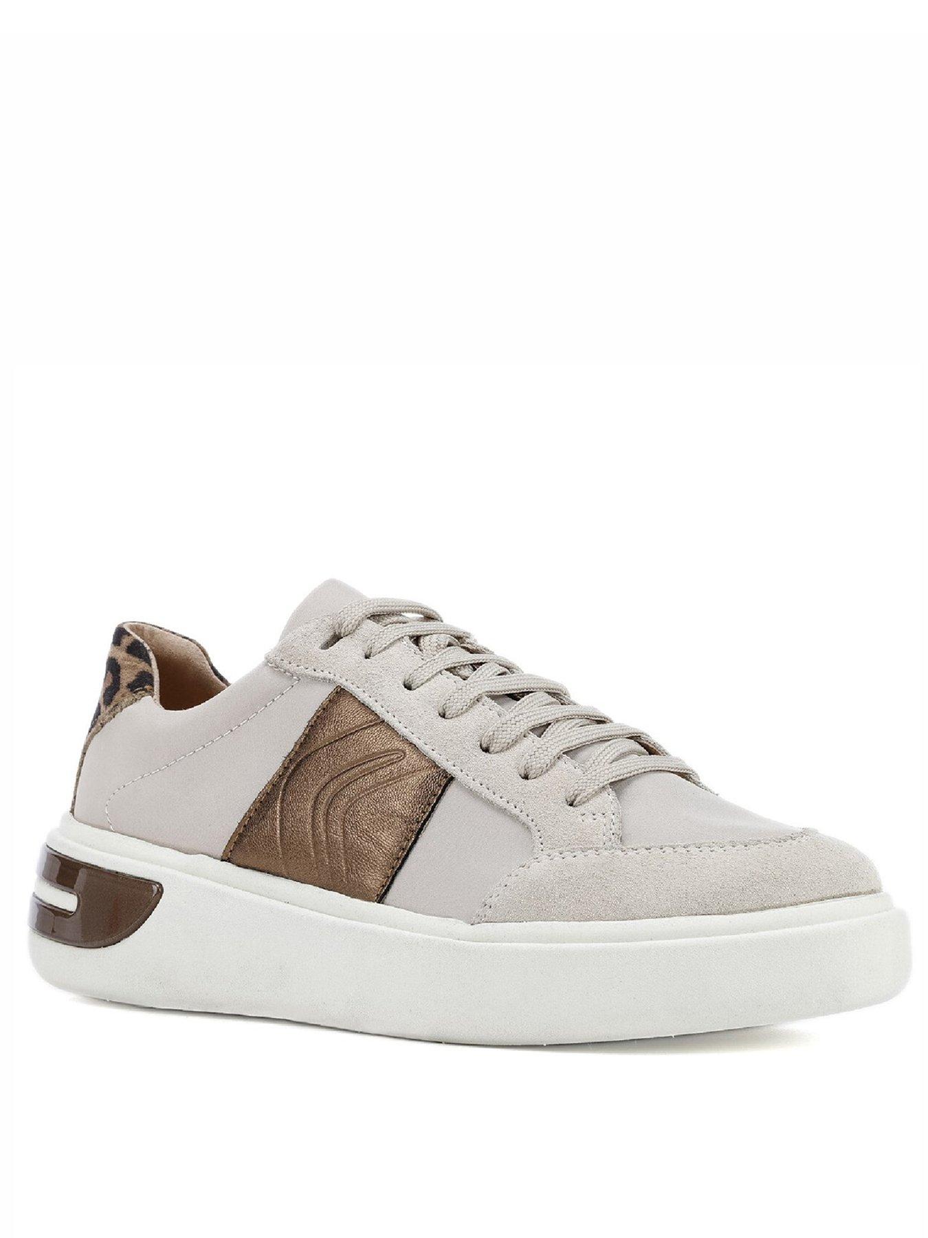 cream leather trainers