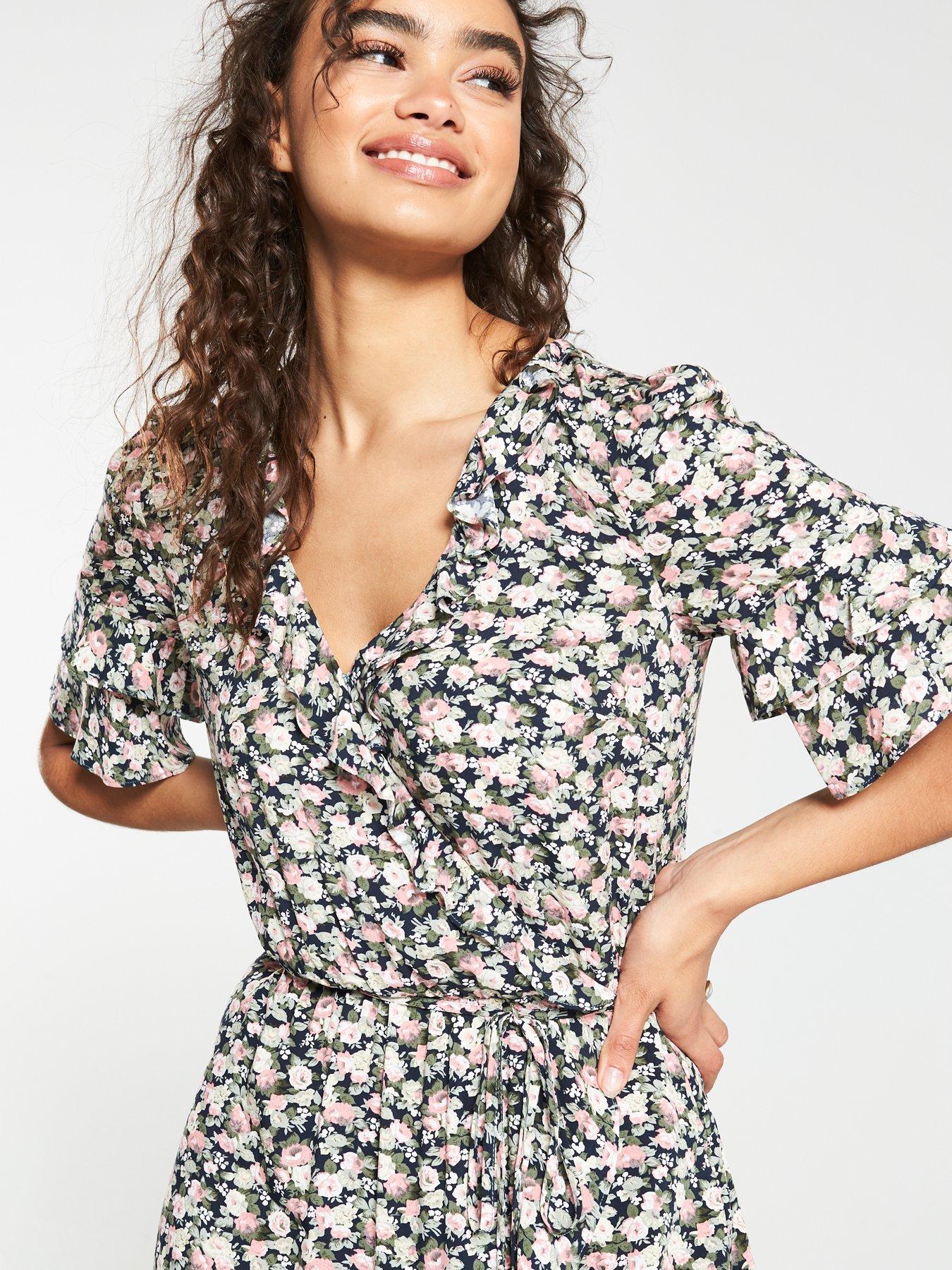 oasis crushed ditsy midi dress