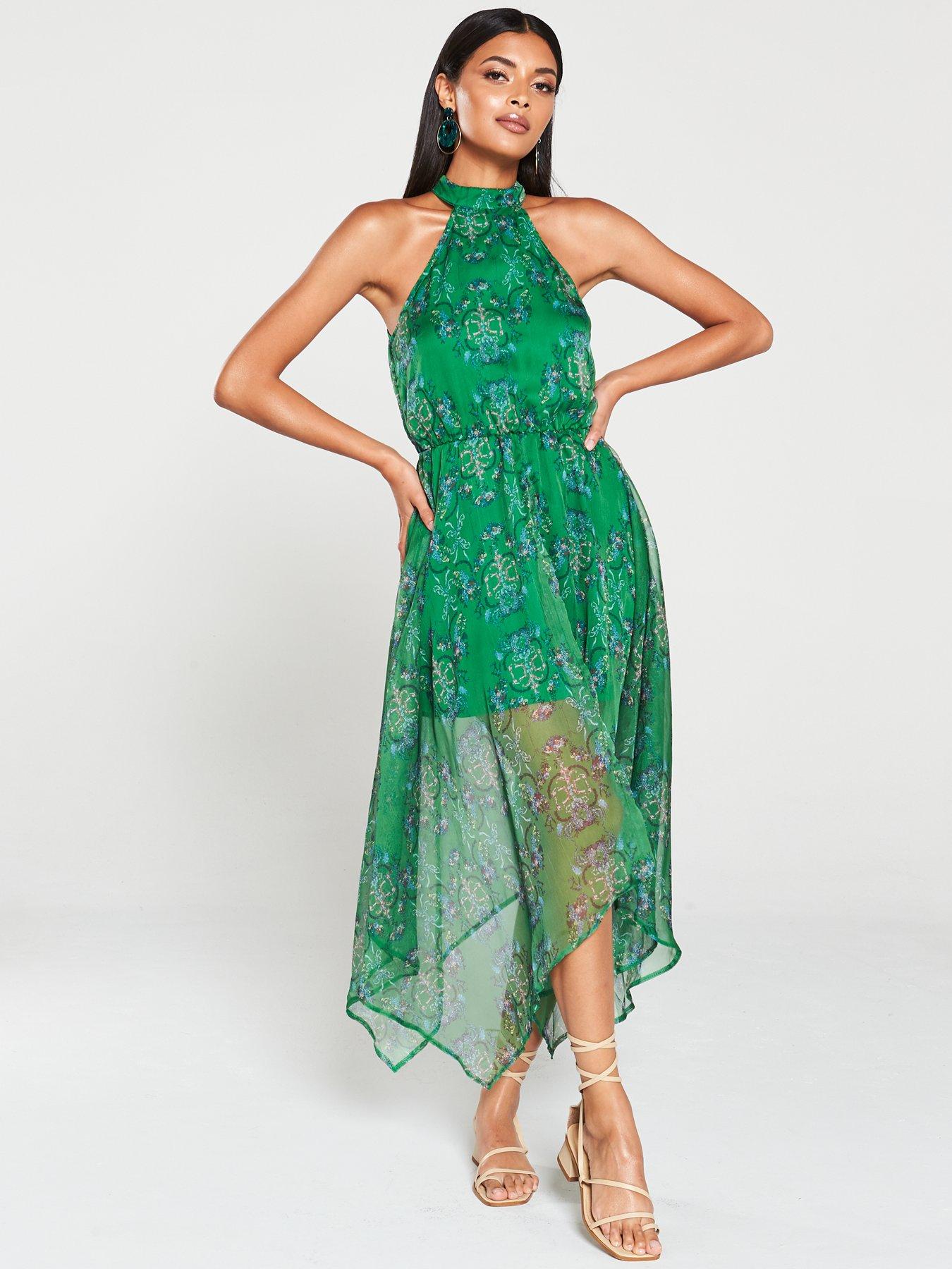 AX Paris Womens Green Bardot Bodycon 