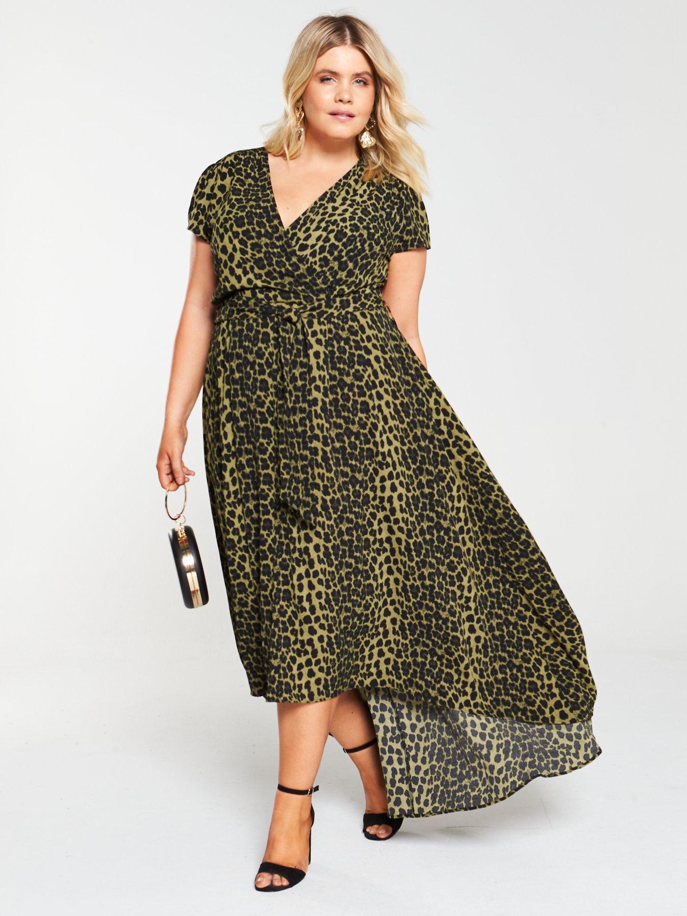 ax paris green leopard dress