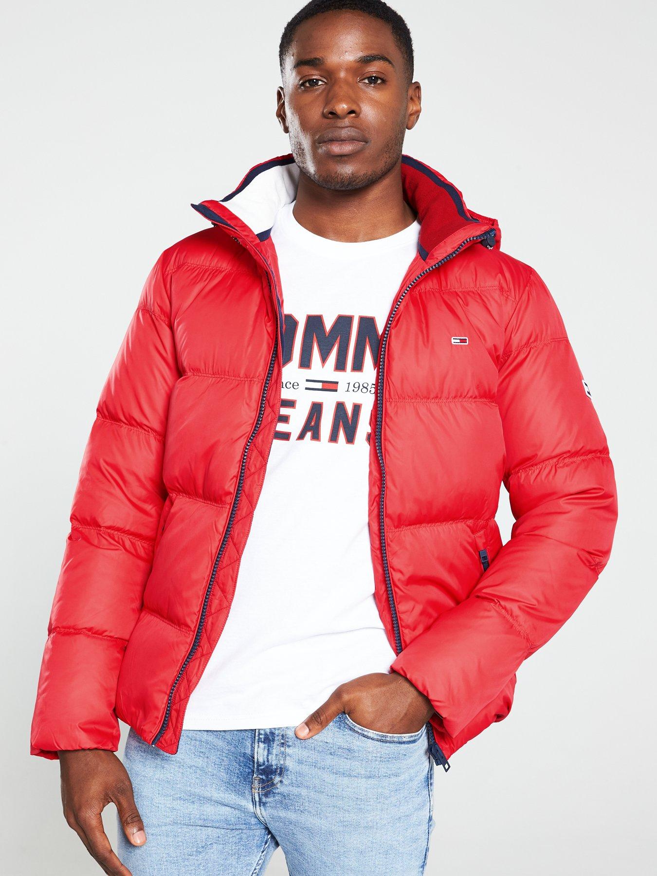 tommy jeans men's essential down hooded jacket