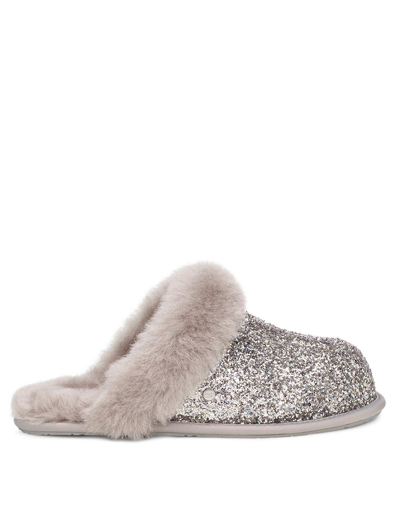 grey glitter ugg slippers