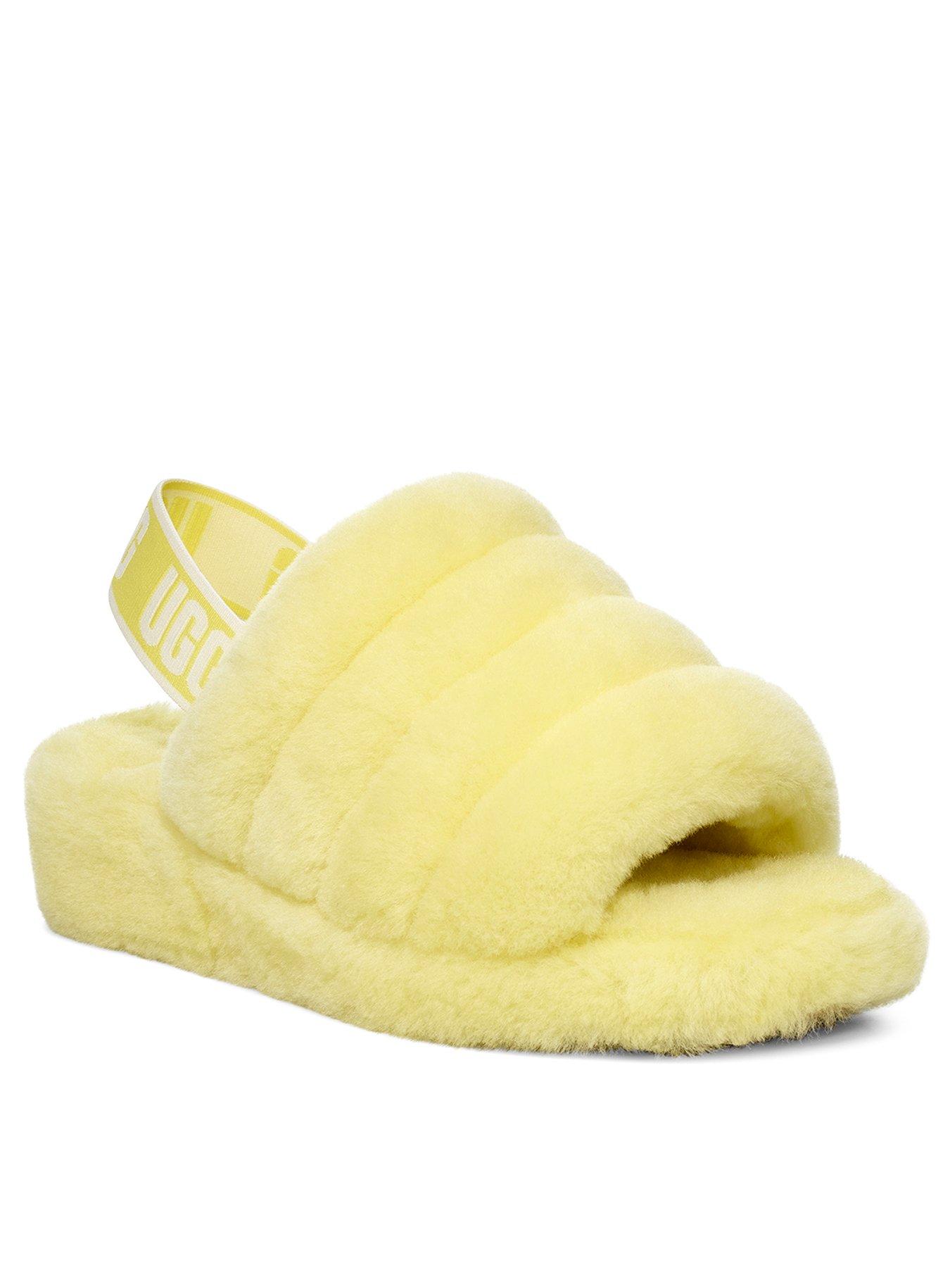 neon yellow slippers