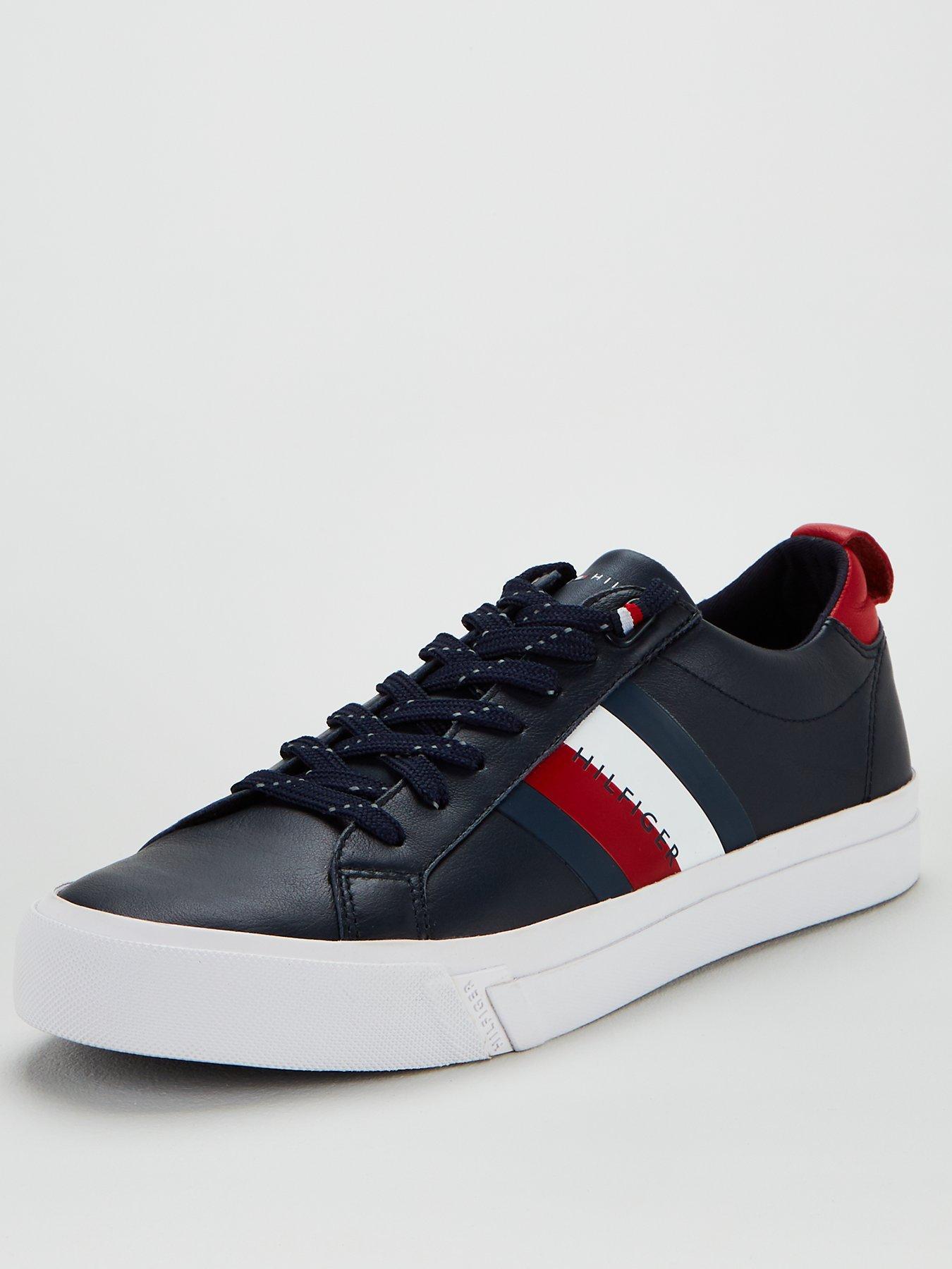 tommy hilfiger mens leather trainers