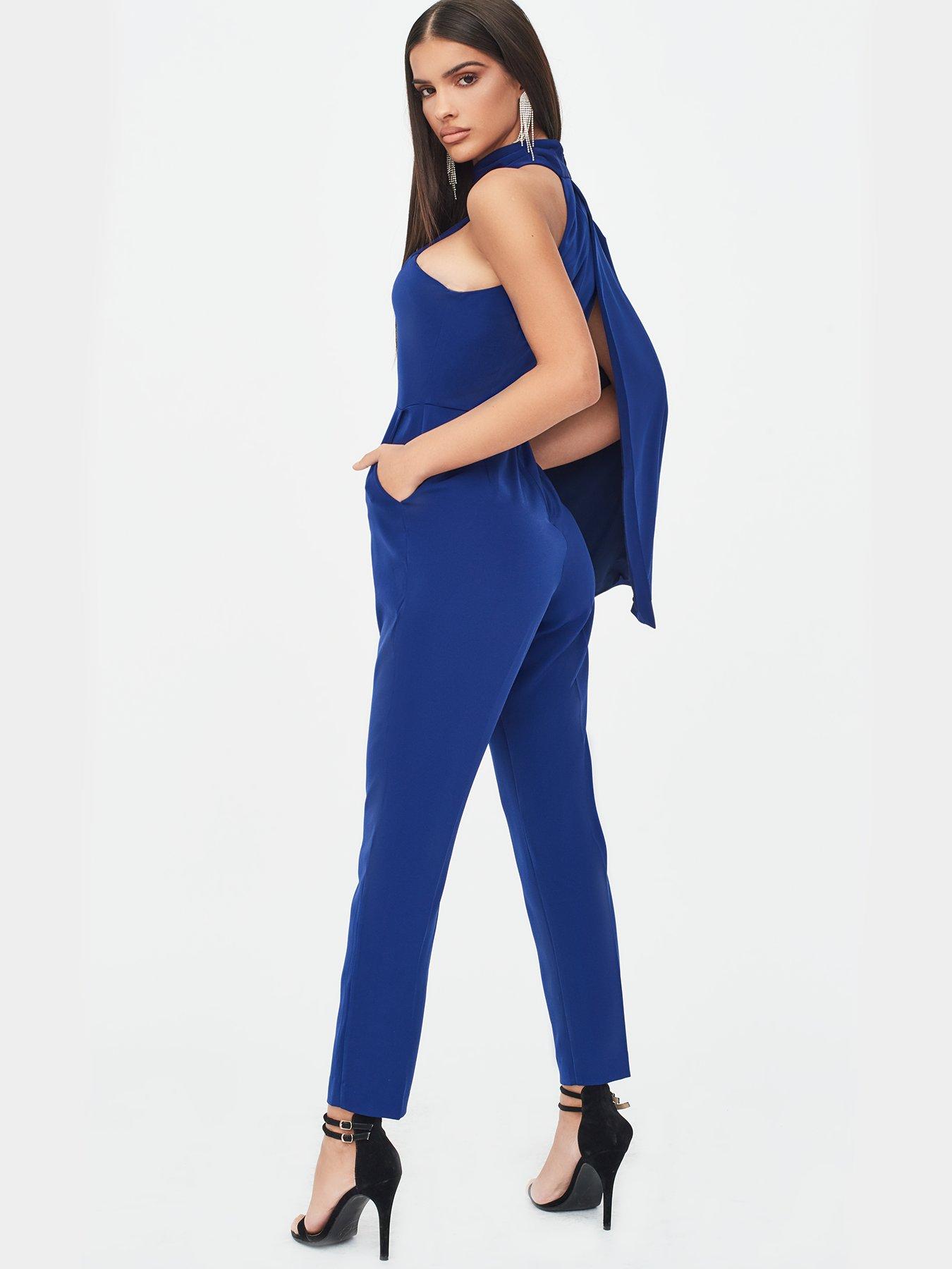 lavish alice one shoulder cape jumpsuit