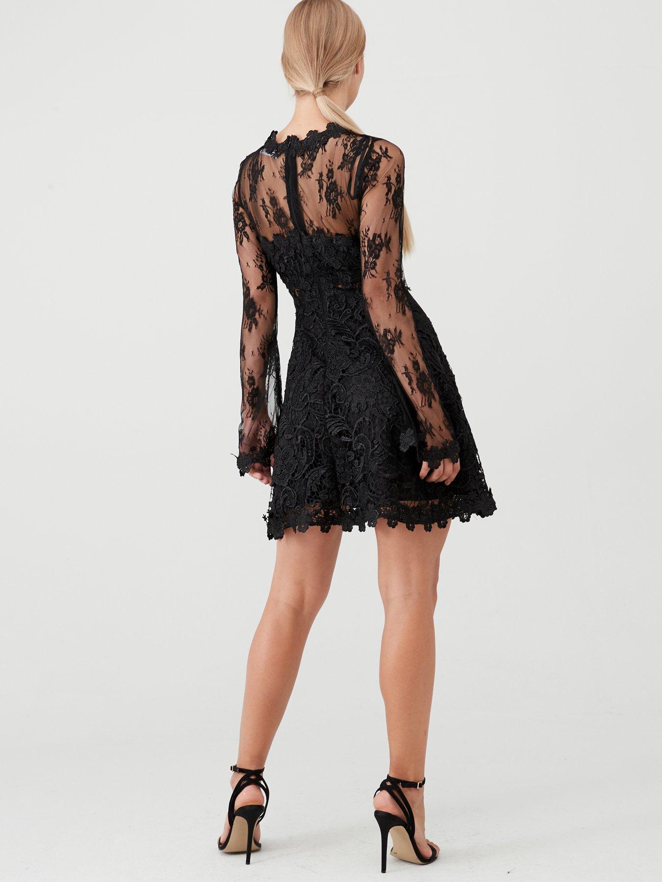 forever unique black lace dress