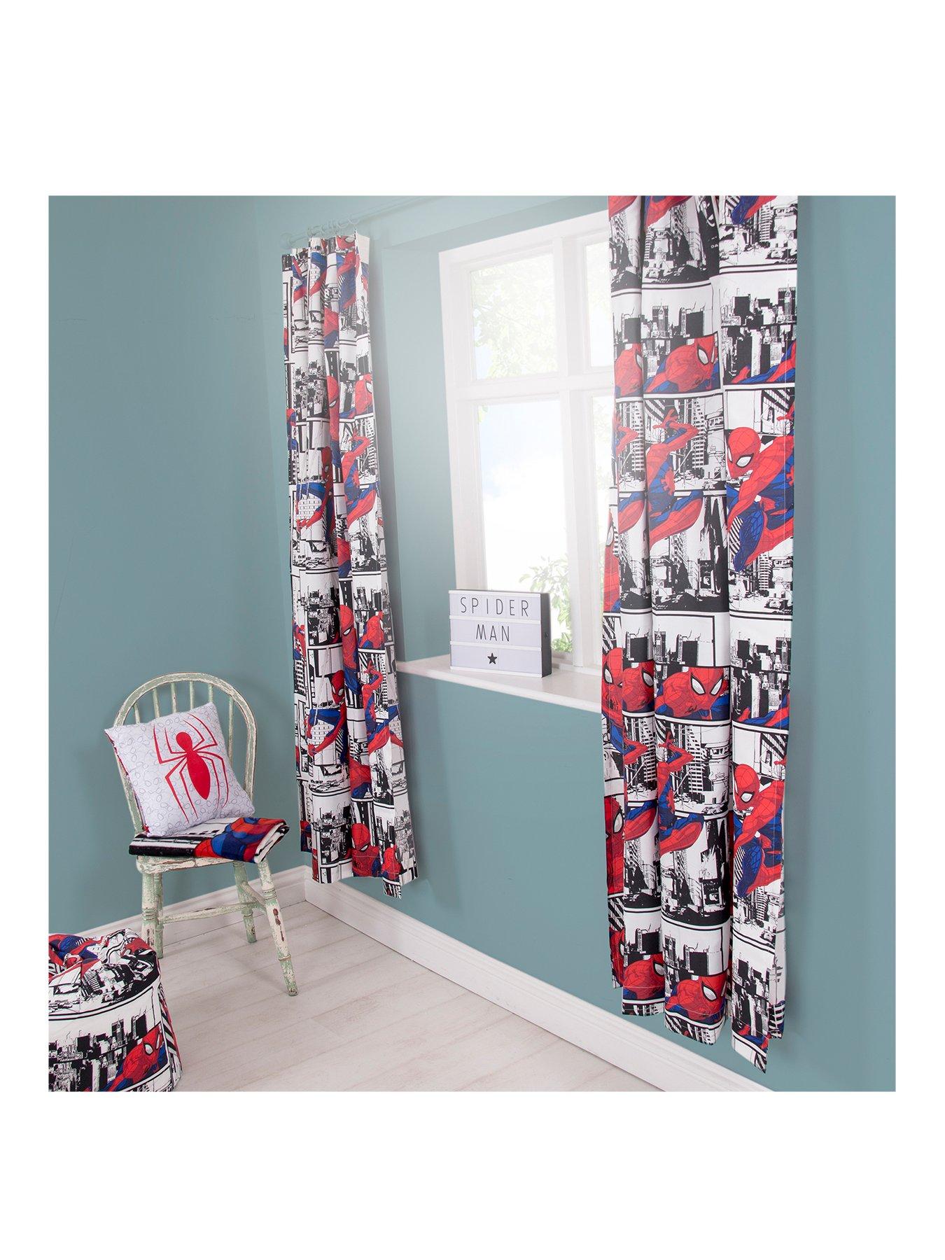 Home Furniture Diy Children S Curtains Marvel Spiderman Curtains Lined 66x54 168x137 Comic Superhero Bedroom Blue New Mtmstudioclub Com