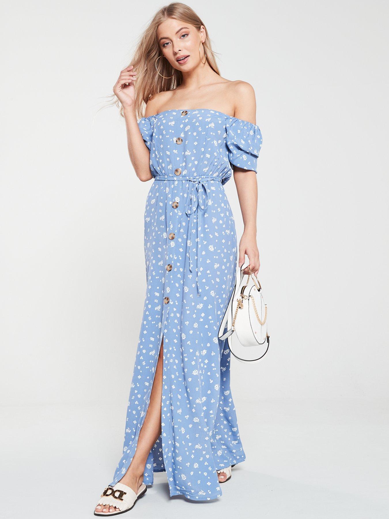 river island blue maxi dress
