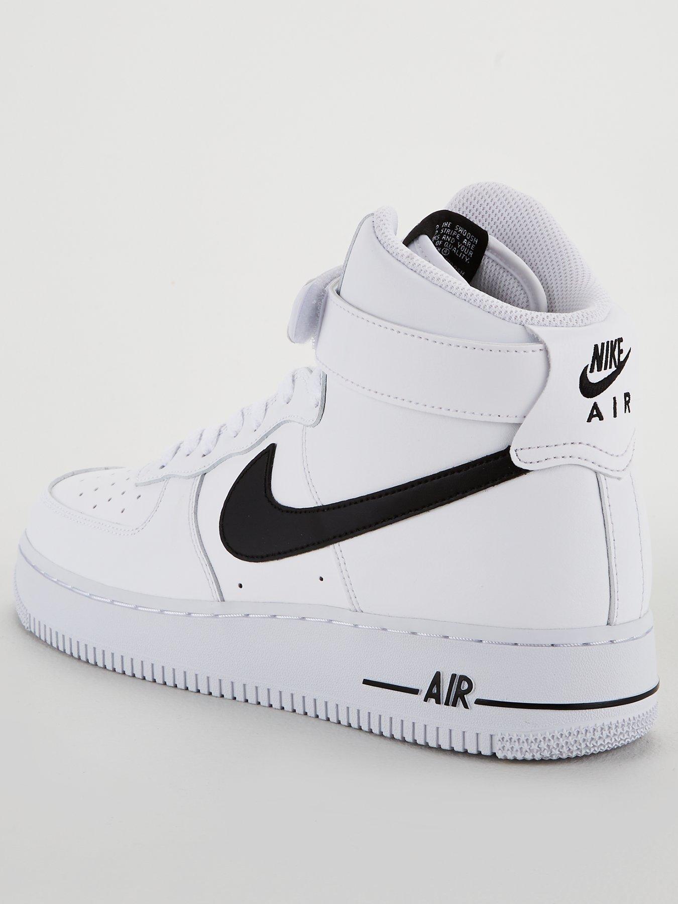 nike air force 1 white and black high