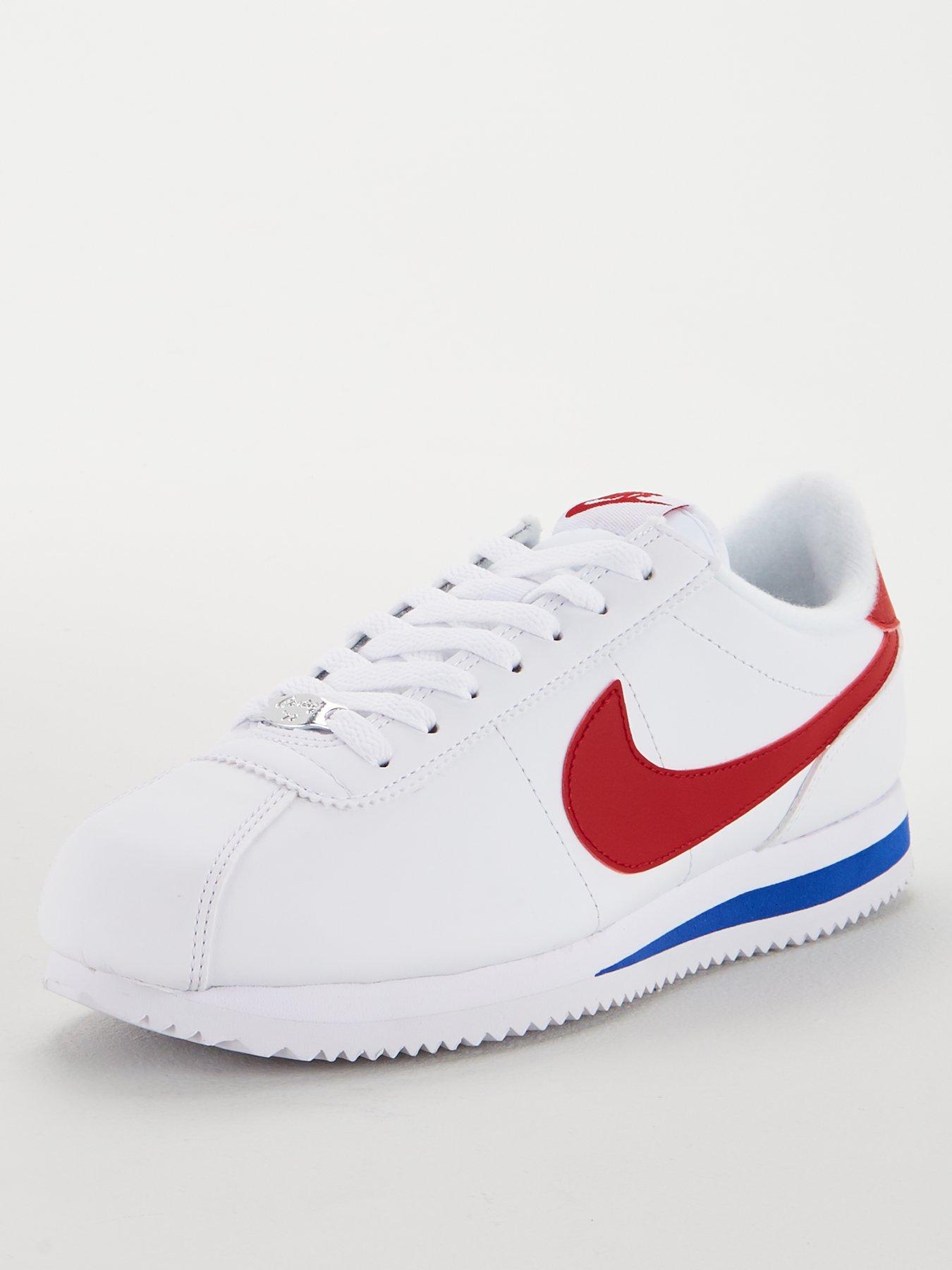 white blue and red nike cortez