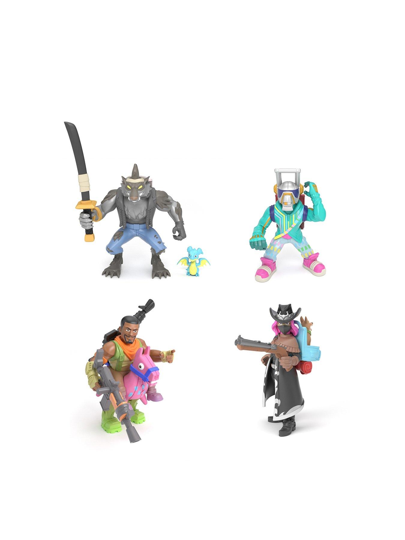 Fortnite Battle Royale Collection Squad Pack 4 Fortnite Battle Royale Collection Figures Dire Werewolf Calamity Demon Hunting Cowgirl Dj - vip push fortnite off brick roblox