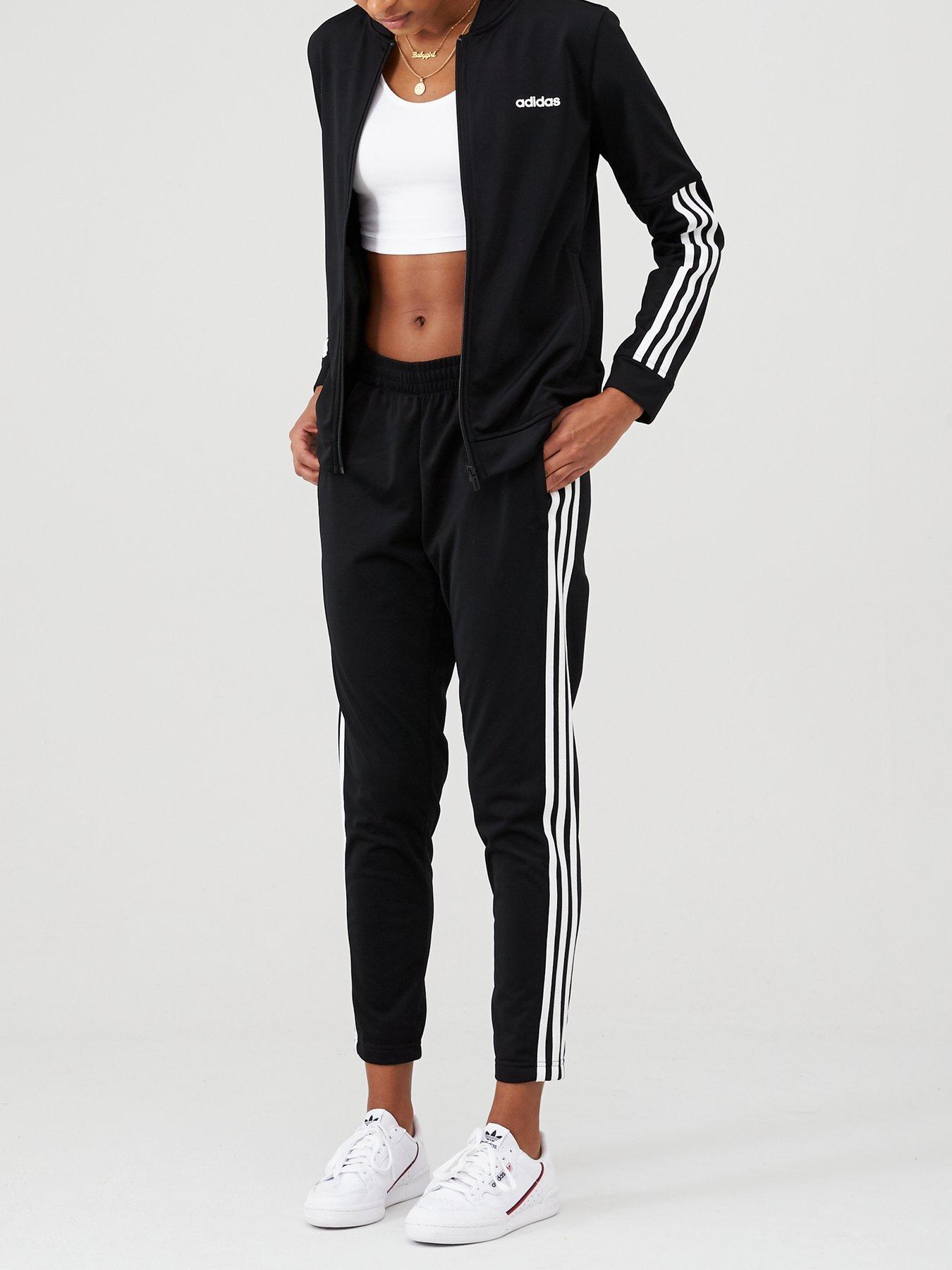 pink and black adidas tracksuit
